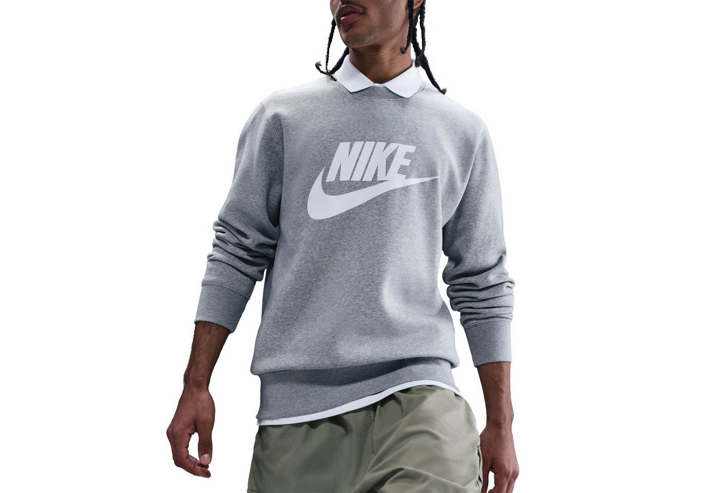 Nike Sportswear T-Shirt Nike Sportswear Club Men's Graphic Fleece Crew in mehreren Größen von S bis XXXL verfügbar
