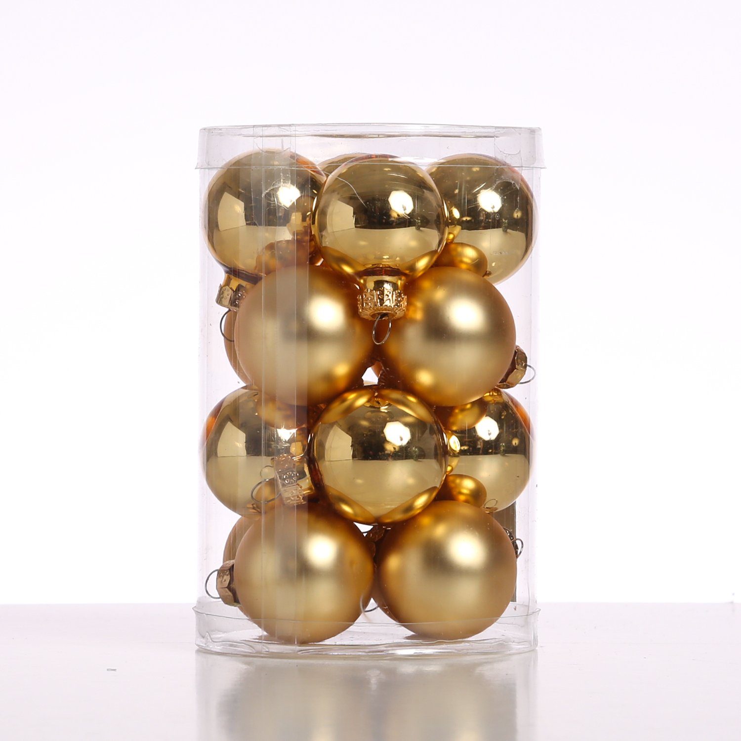 Weihnachtsbaumkugel Christbaumkugel Weihnachtskugel Glas D: 3,5cm glänzend matt gold 16St
