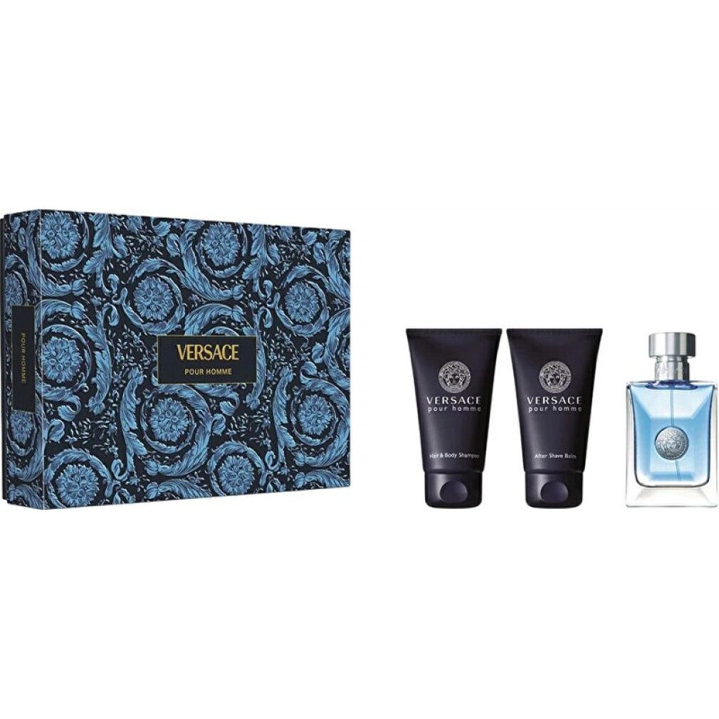 Versace Eau de Toilette pour Homme Geschenkset EDT + Duschgel + Aftershave Balsam