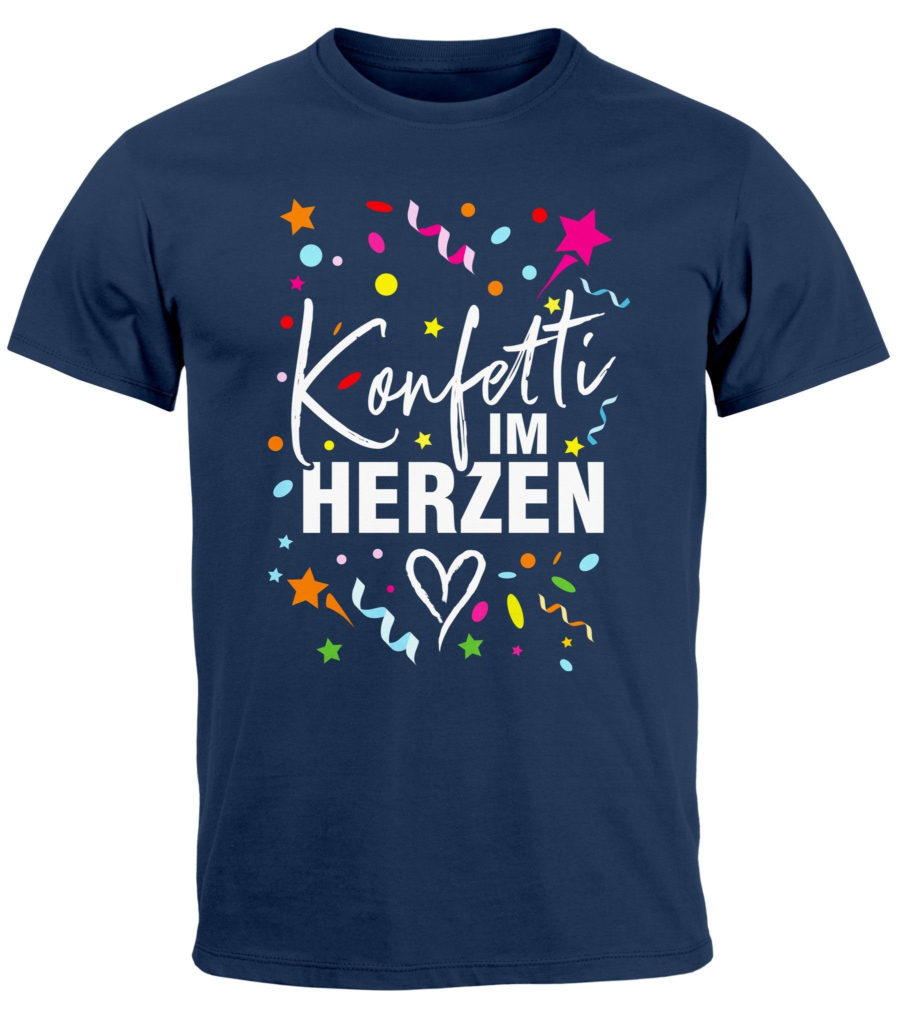 MoonWorks Print-Shirt Herren T-Shirt Fasching Karneval Konfetti im Herzen K günstig online kaufen