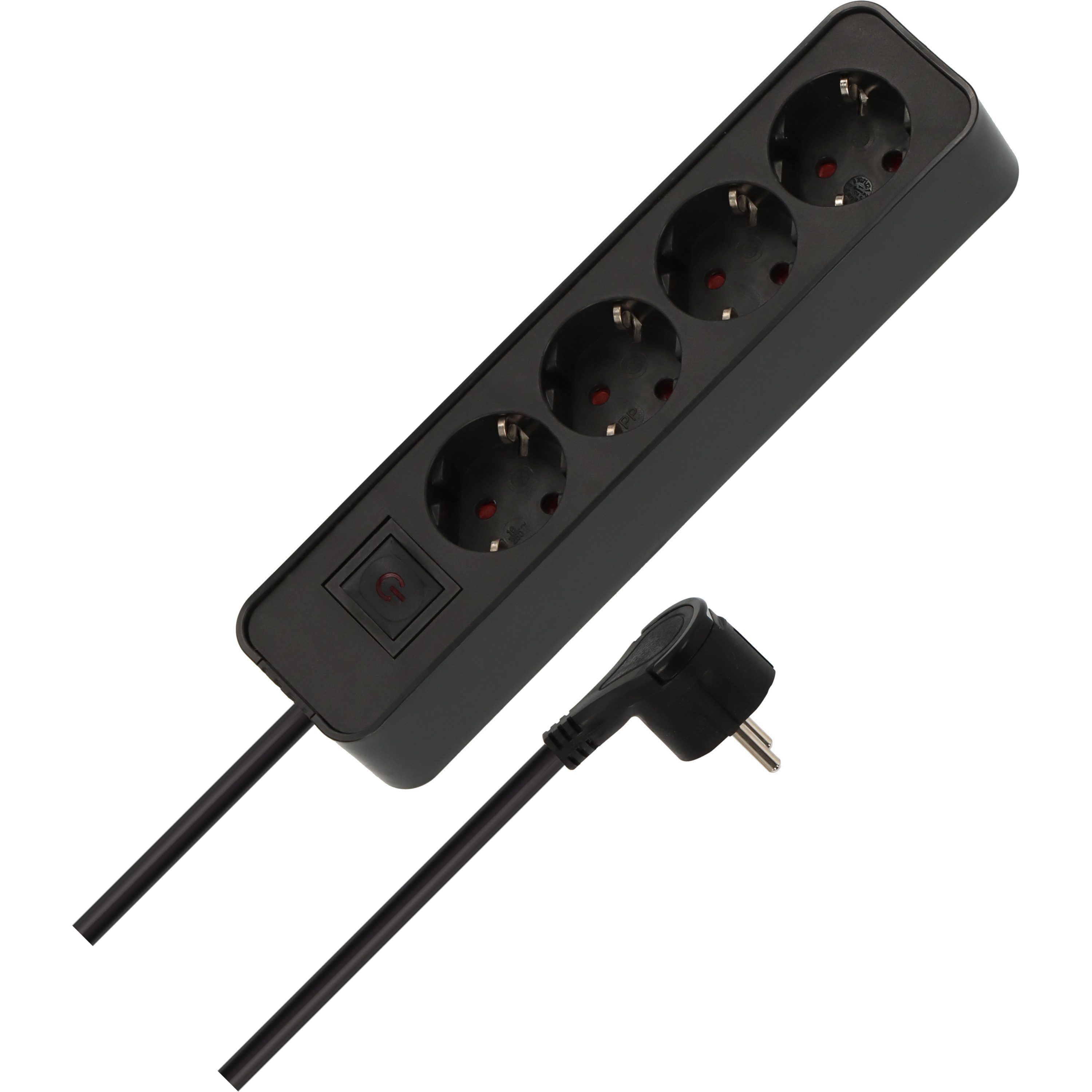 Brennenstuhl Steckdosenleiste 4-fach mit Schalter, Flachstecker und 1,4m Kabel Steckdosenleiste 4-fach (Kabellänge 1.4 m)
