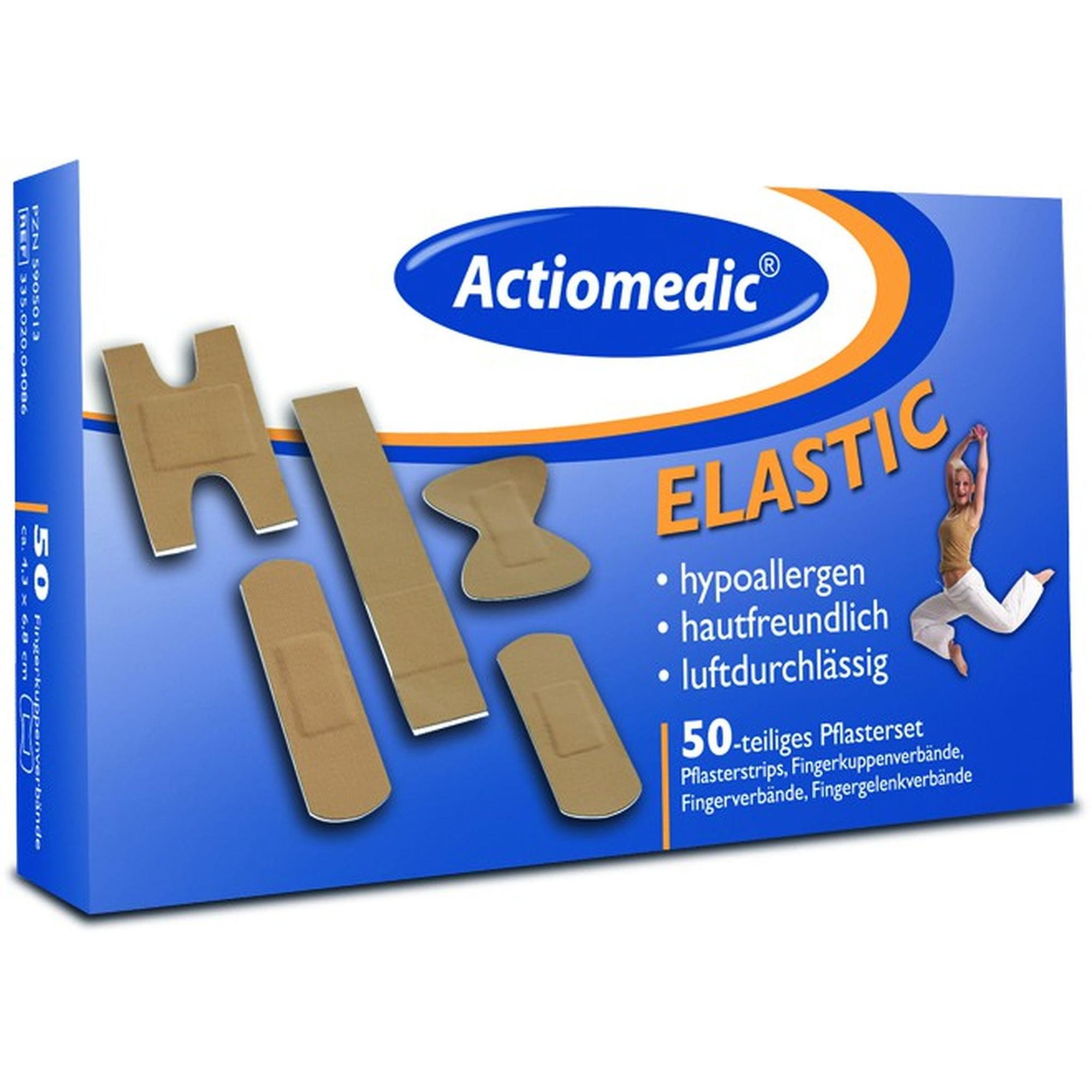 GRAMM medical Wundpflaster Actiomedic® ELASTIC Pflasterset elastisch Hautfarben 50-teilig
