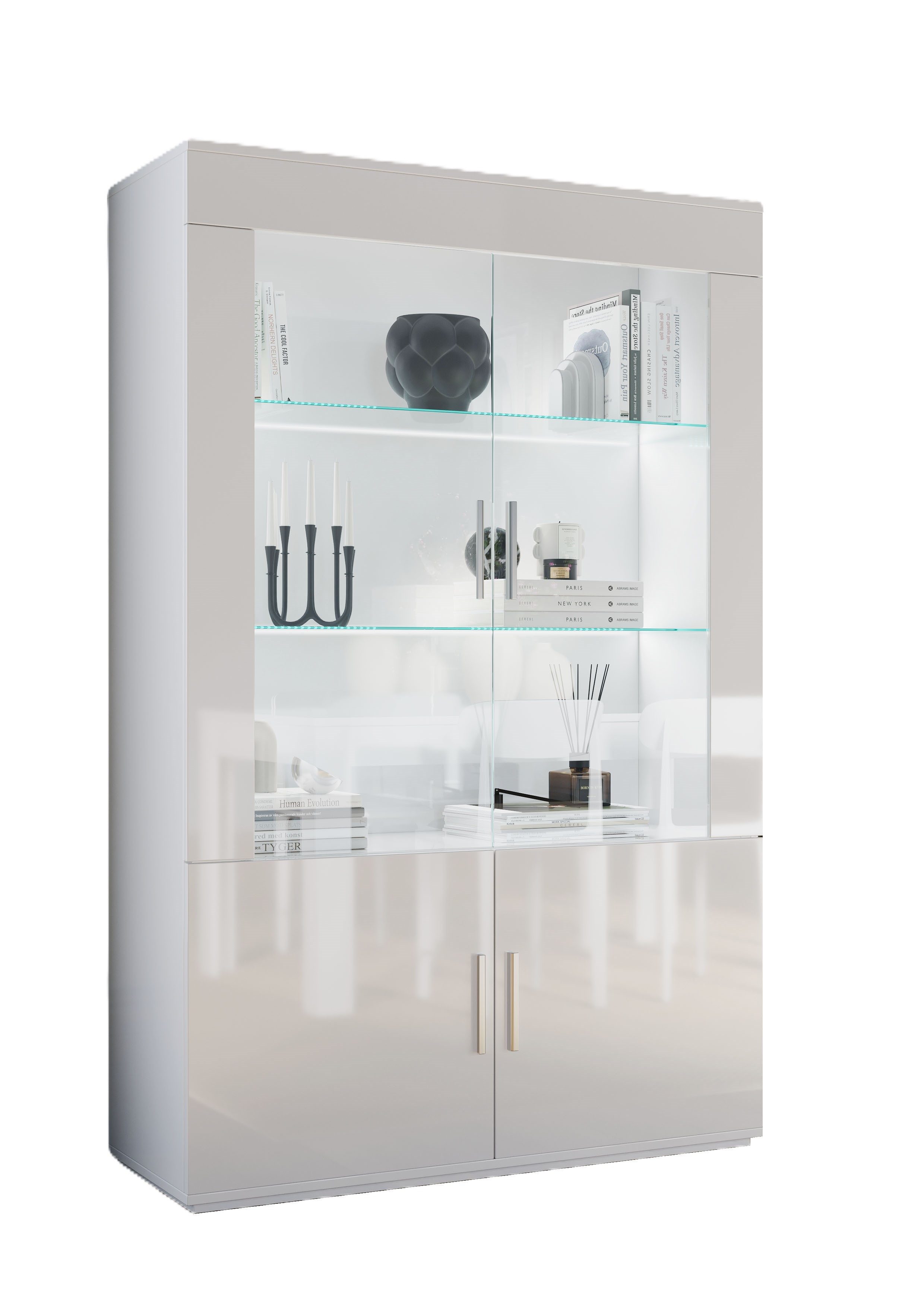Interdesign24 Glasvitrine Venere (4-Türig, in Weiß günstig online kaufen