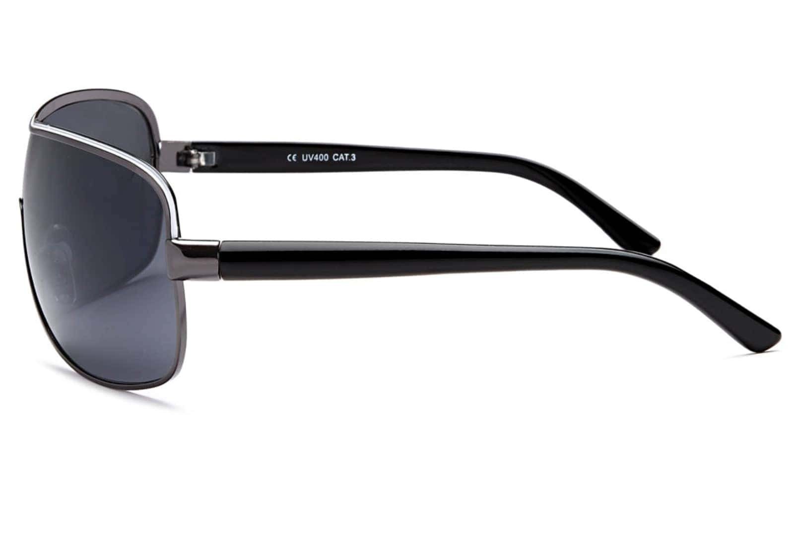 mit Eyewear Kontrastlinie Design BEZLIT mit Damen Sonnenbrille akzentstreifen (1-St) Monoscheibensonnenbrille Schwarz Herren