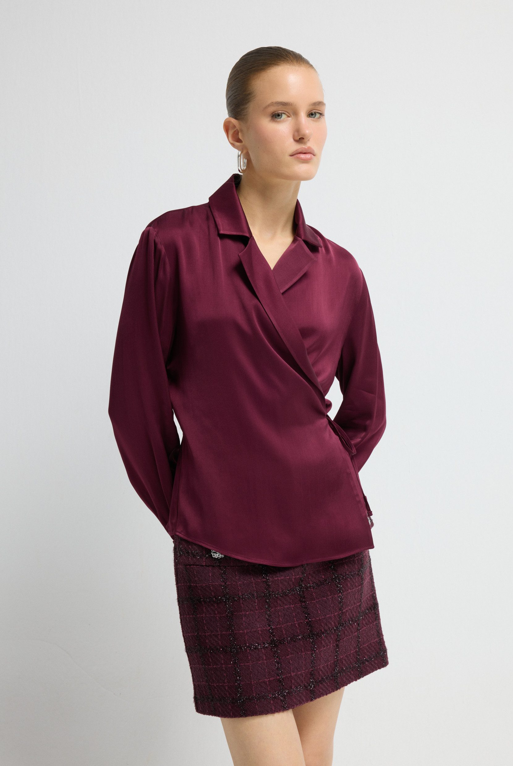 adL Blusentop Bluse mit Bindeband