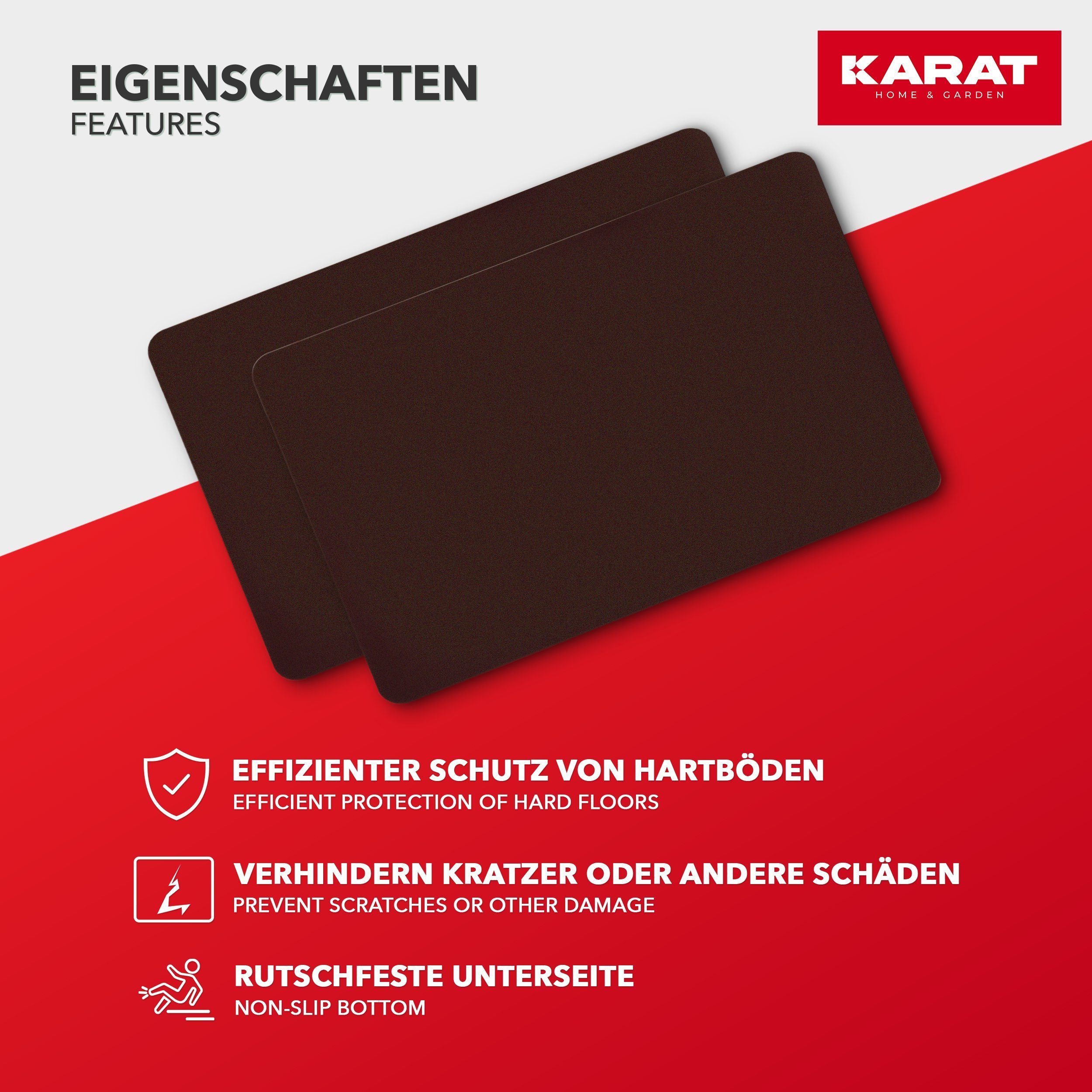 Karat Bodenschutzmatte für Hartböden, farbige Stuhlunterlage, farbig, rutschfest – Bild 4 von 5