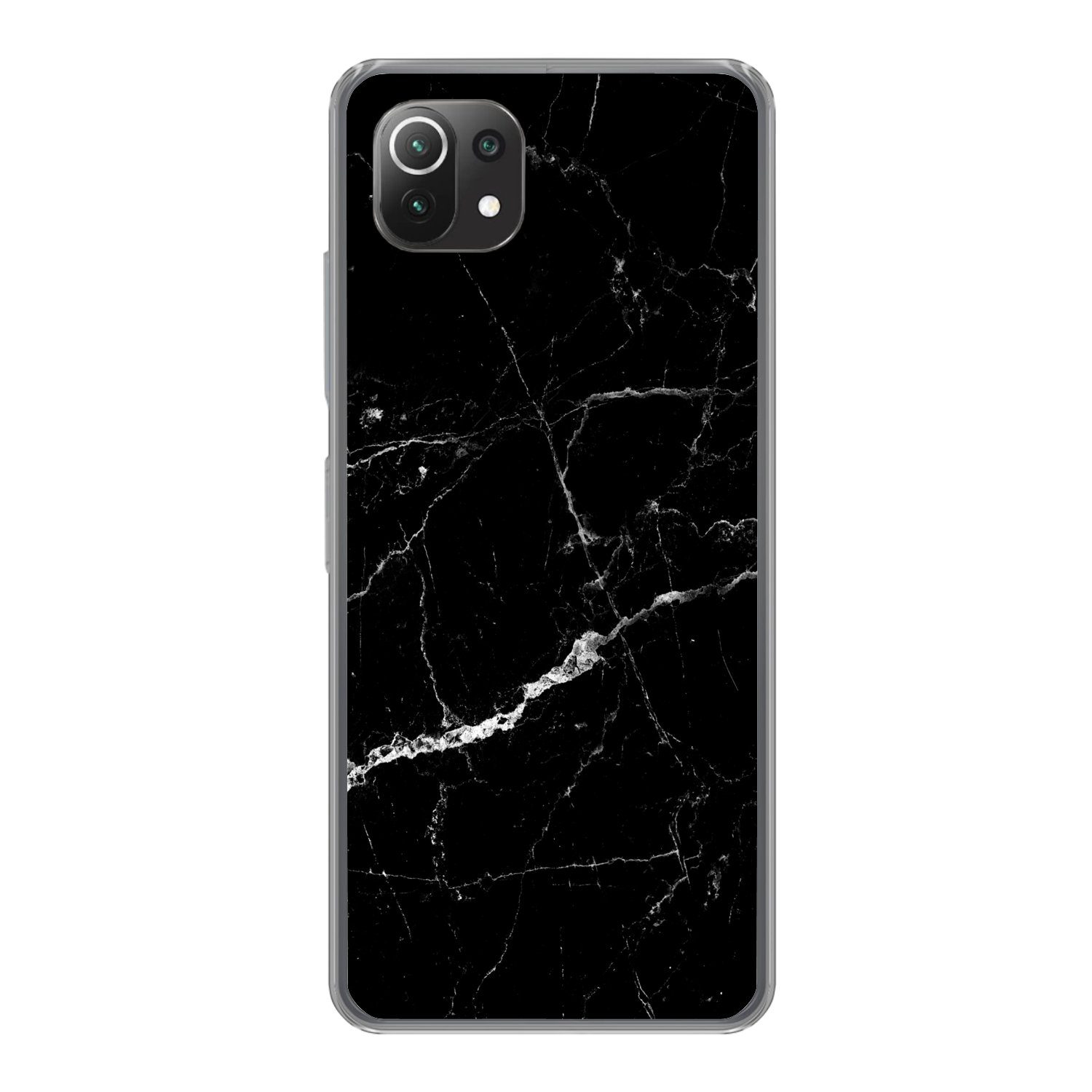 MuchoWow Handyhülle für Xiaomi 11T Marmoroptik - Schwarz - Luxus, Phone Case, Silikon, Schutzhülle Dünn