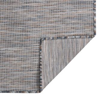 Teppich Outdoor-Flachgewebe 80x150 cm Braun und Blau, furnicato, Rechteckig