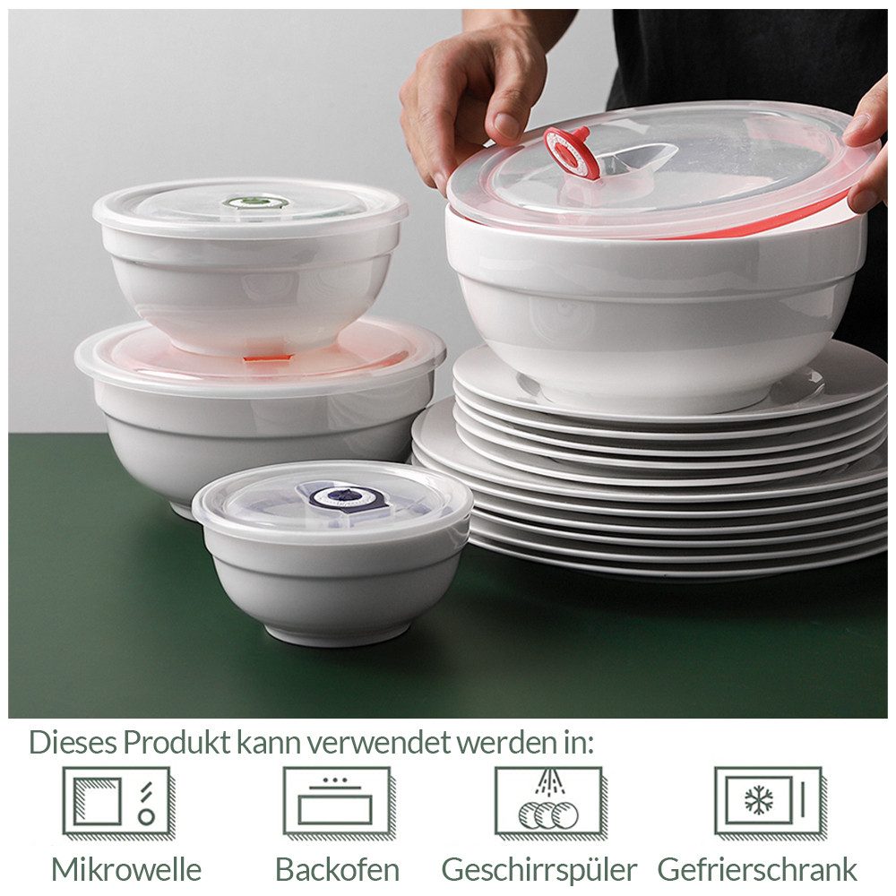 Dowan Rührschüssel Keramikschalen mit Deckeln, 1.9 L/1.2 L/650 ml/350 ml, 4er Set – Bild 3 von 5