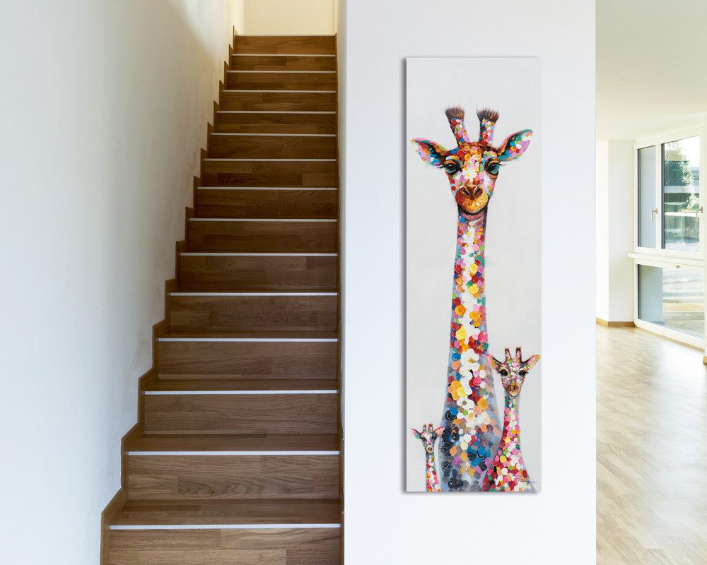 ArtUniverse Gemälde Giraffen Familie 50x160 cm, Tiermotiv