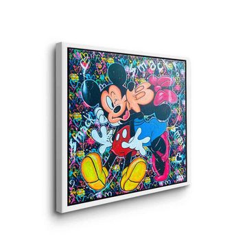 DOTCOMCANVAS® Leinwandbild Smack, Micky Maus Leinwandbild smack Minnie Maus Kuss Comic quadratisch