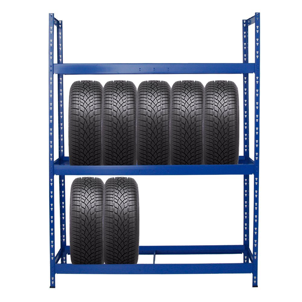 PROREGAL® Schwerlastregal 18-21 Fachlast, 300kg Reifenregal Tiger zu XL Reifen Blau bis