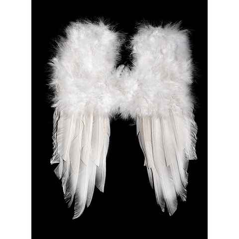 Metamorph Kostüm-Flügel Kleine weiße Feder Flügel für Fasching und Hallowe, Imposante Federflügel für Elfen und Engel Kostüme