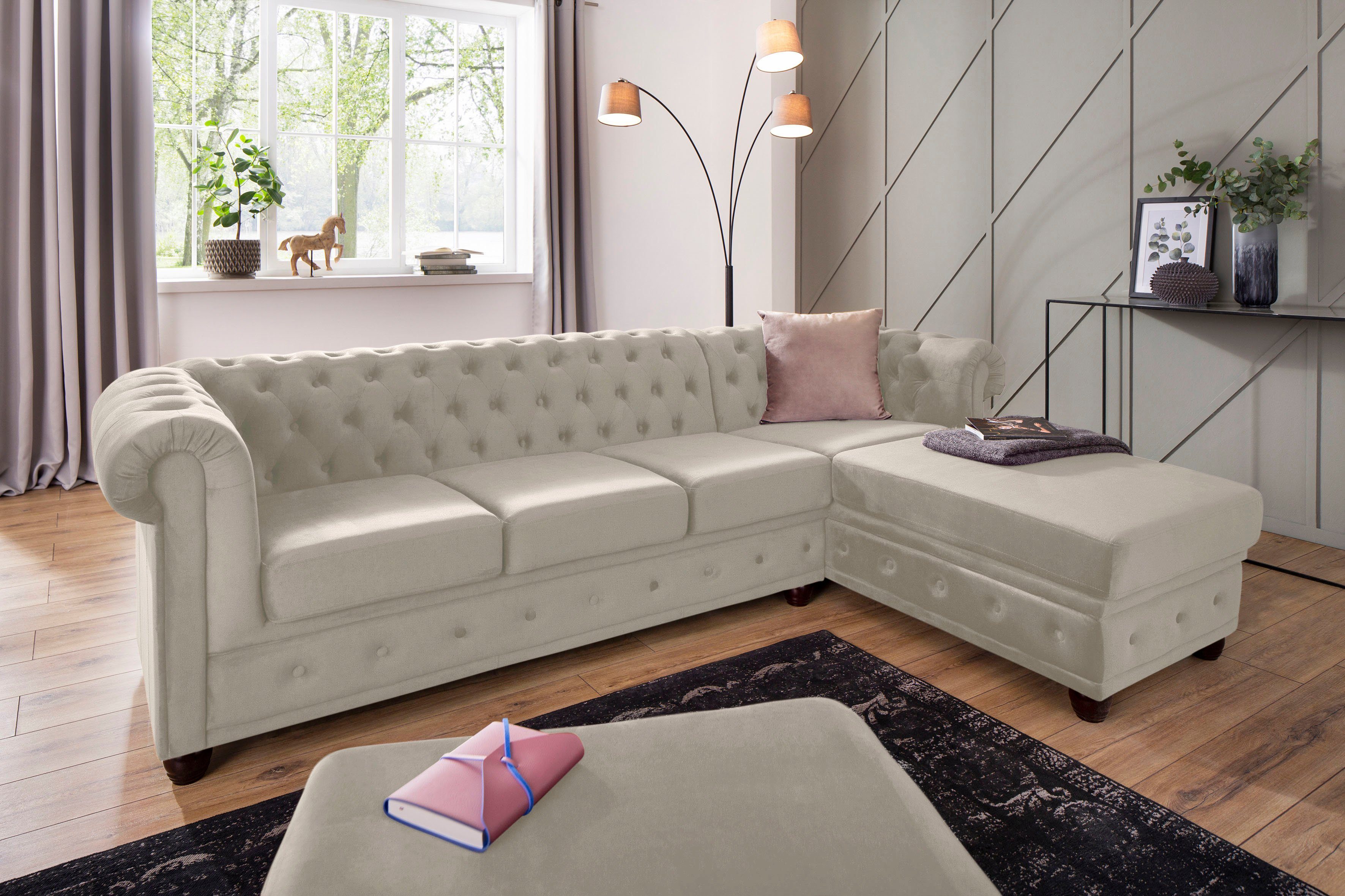 Home affaire Chesterfield-Sofa New Castle L-Form, günstig online kaufen