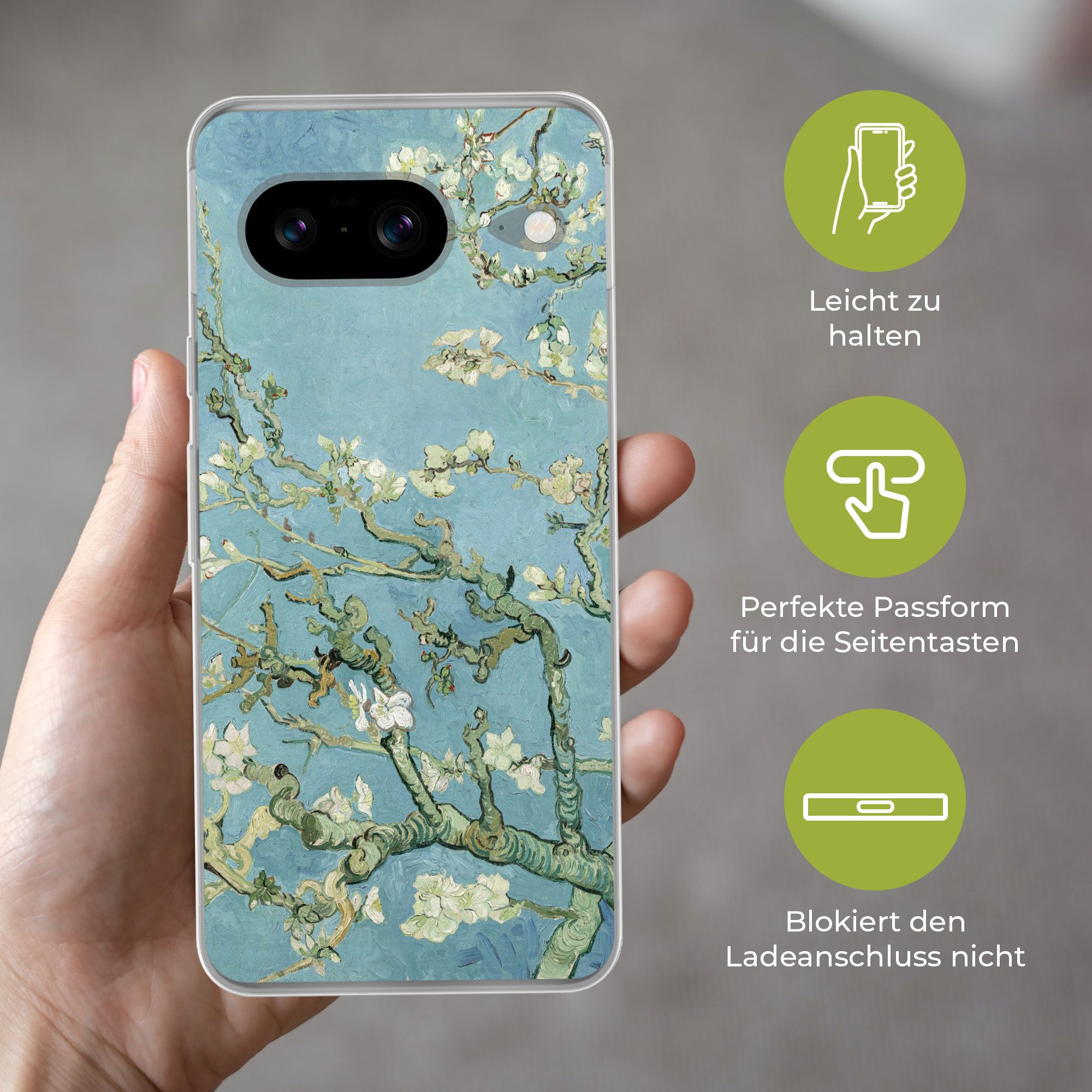 MuchoWow Handyhülle für Google Pixel 8 Mandelblüte - Van Gogh - Kunst, Handy Case, Silikon, Bumper Case Dünn – Bild 5 von 5
