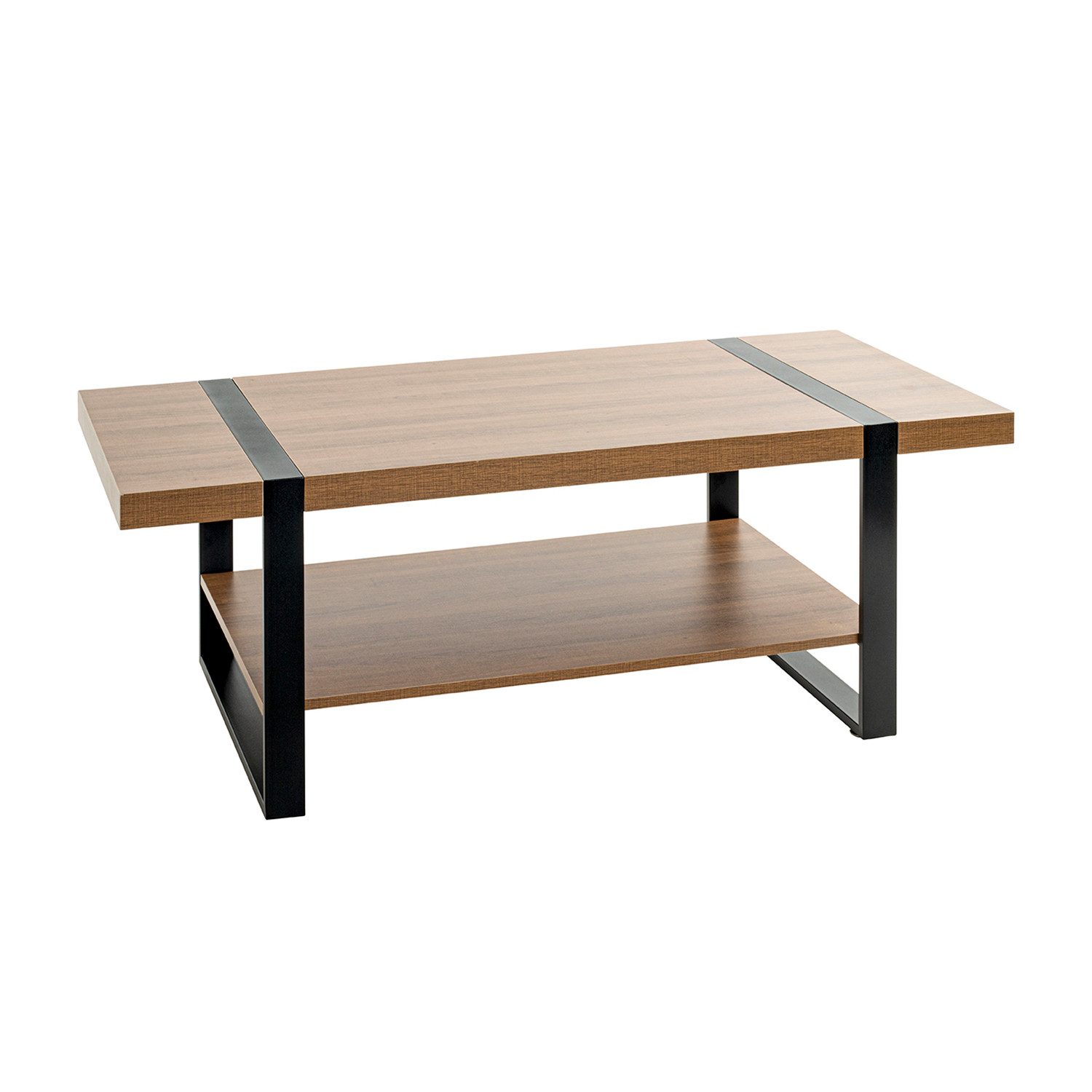 HAKU Couchtisch SARAGOSSA 1 Tisch - eiche-schwarz - Metall, Spanplatte - B. 120cm (1xCouchtisch, Loungetisch - Sitzbeistelltisch), Sofatisch - Wohnzimmertisch - Kaffeetisch - Beistelltisch