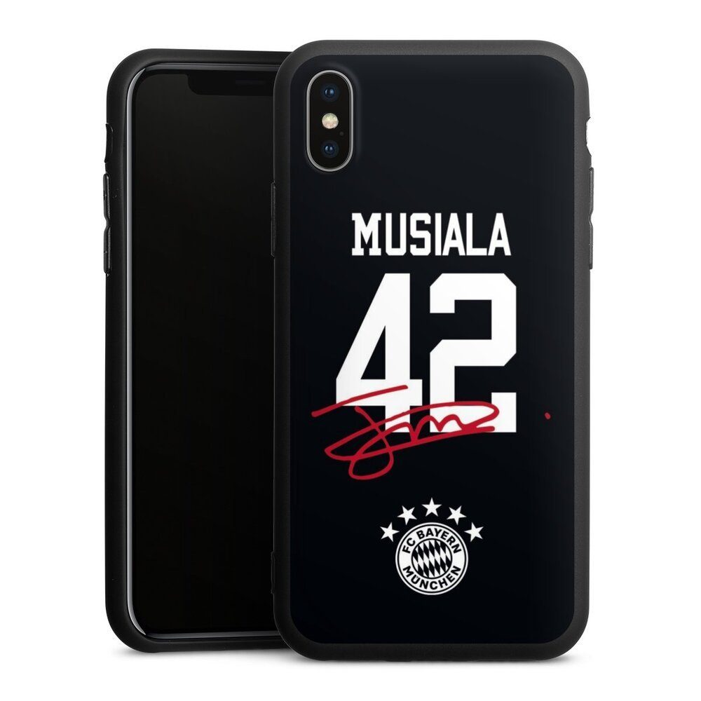 DeinDesign Handyhülle Jamal Musiala FC Bayern München Fanartikel Musiala  42, Apple iPhone Xs Silikon Hülle Premium Case Handy Schutzhülle