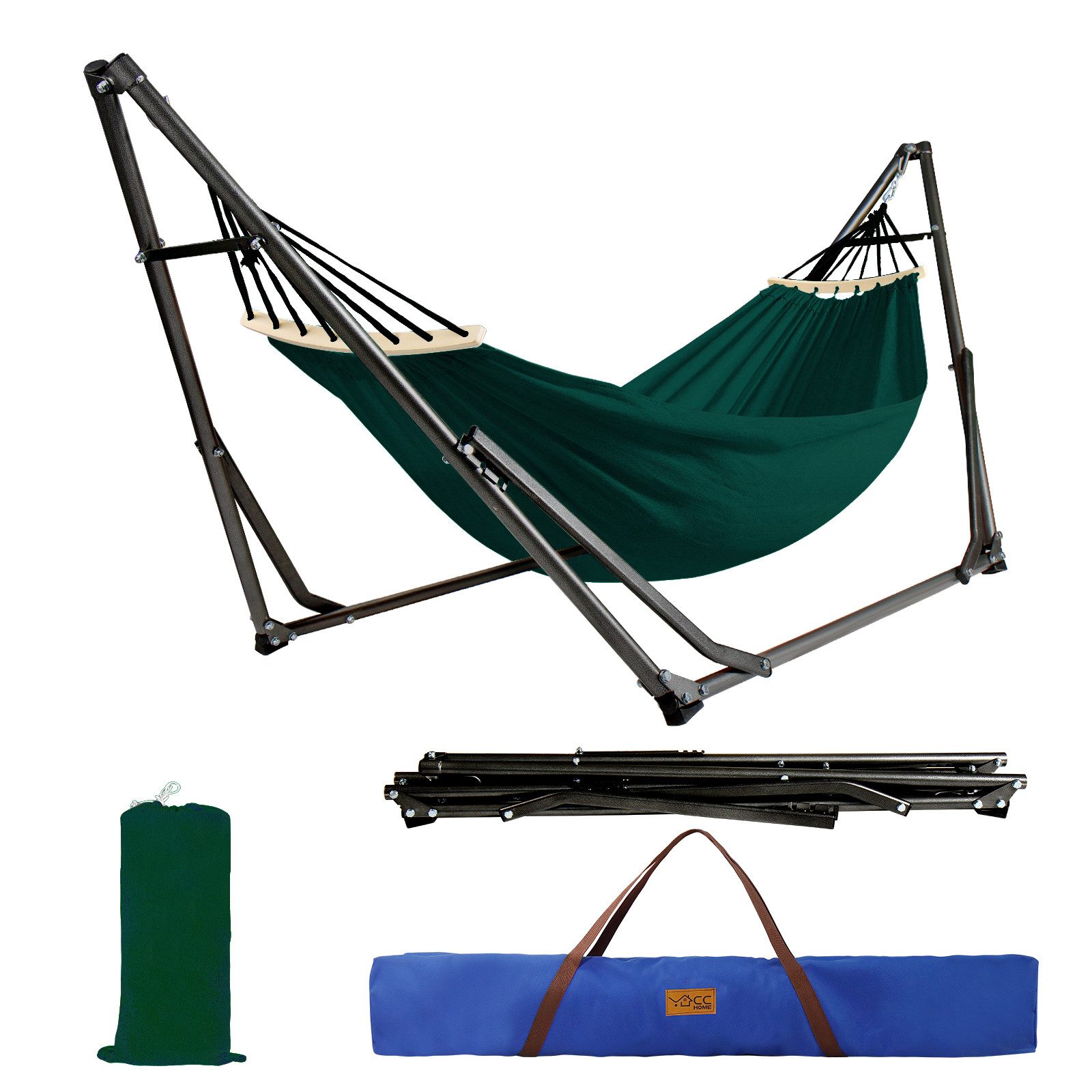 CCLIFE Hängematte Hängematte mit Gestell klappbar Outdoor Tragbar Indoor Garten, klappbar