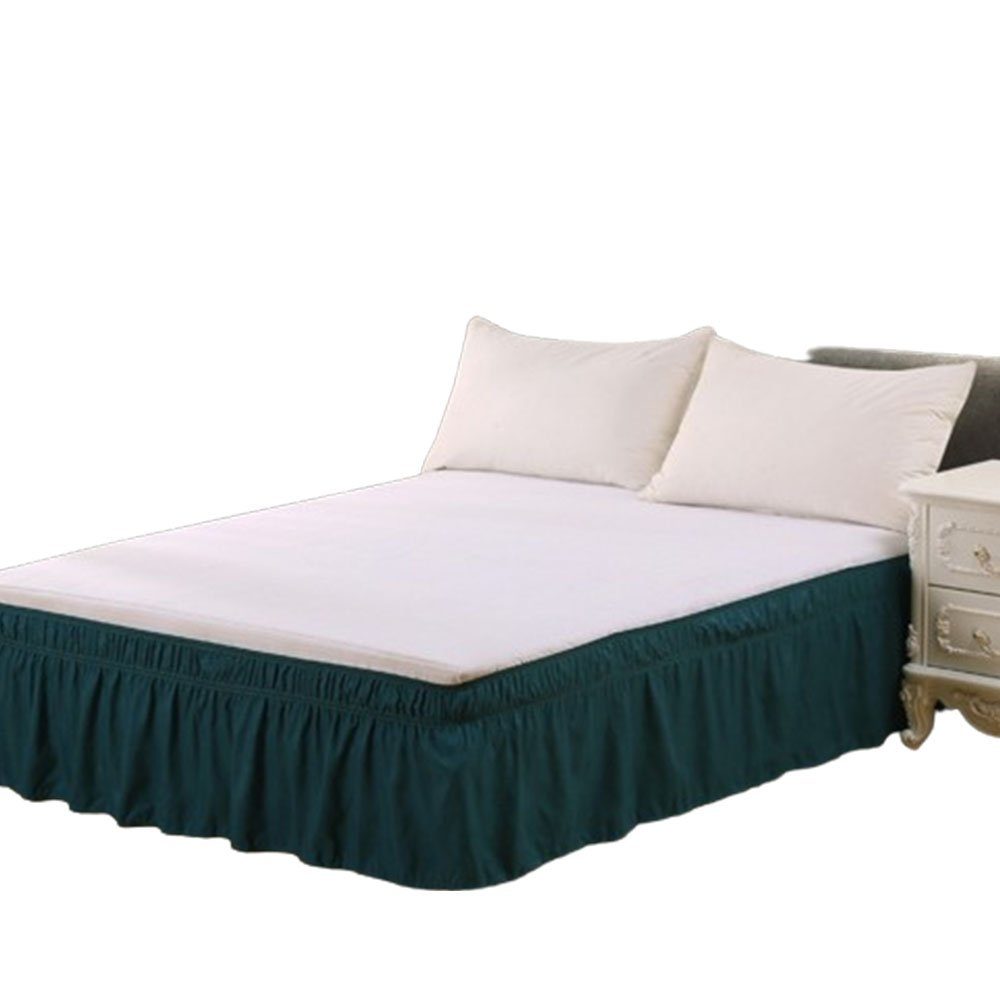 60*80+15inch, Staub-Rüschen FELIXLEO Betten Bettröcke für Tagesdecke elastische King