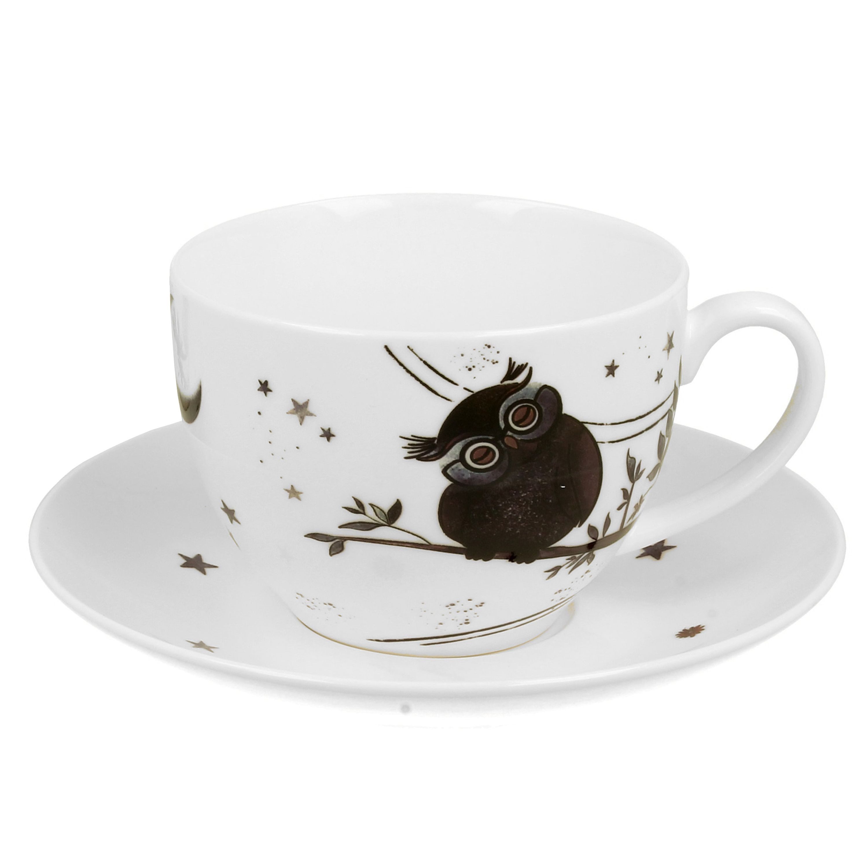 MamboCat Tasse Charming Owls Tasse + Untertasse für 2 Personen 200ml