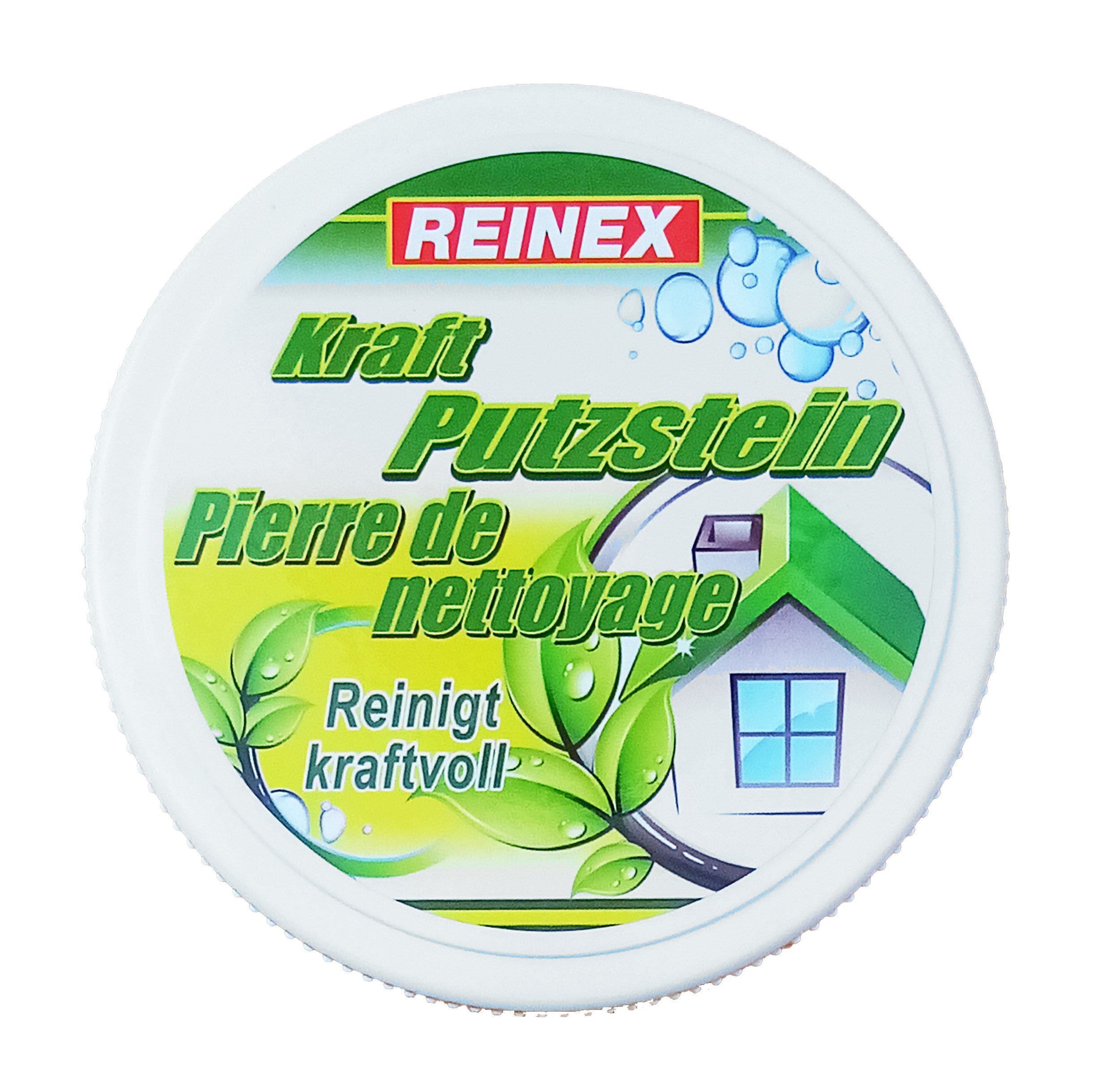 Reinex KRAFT PUTZSTEIN 400g mit Schwamm Universal Polierstein 91 Putzstein (Reinigungsstein Reinigungspolierstein Universalreiniger Reiniger)
