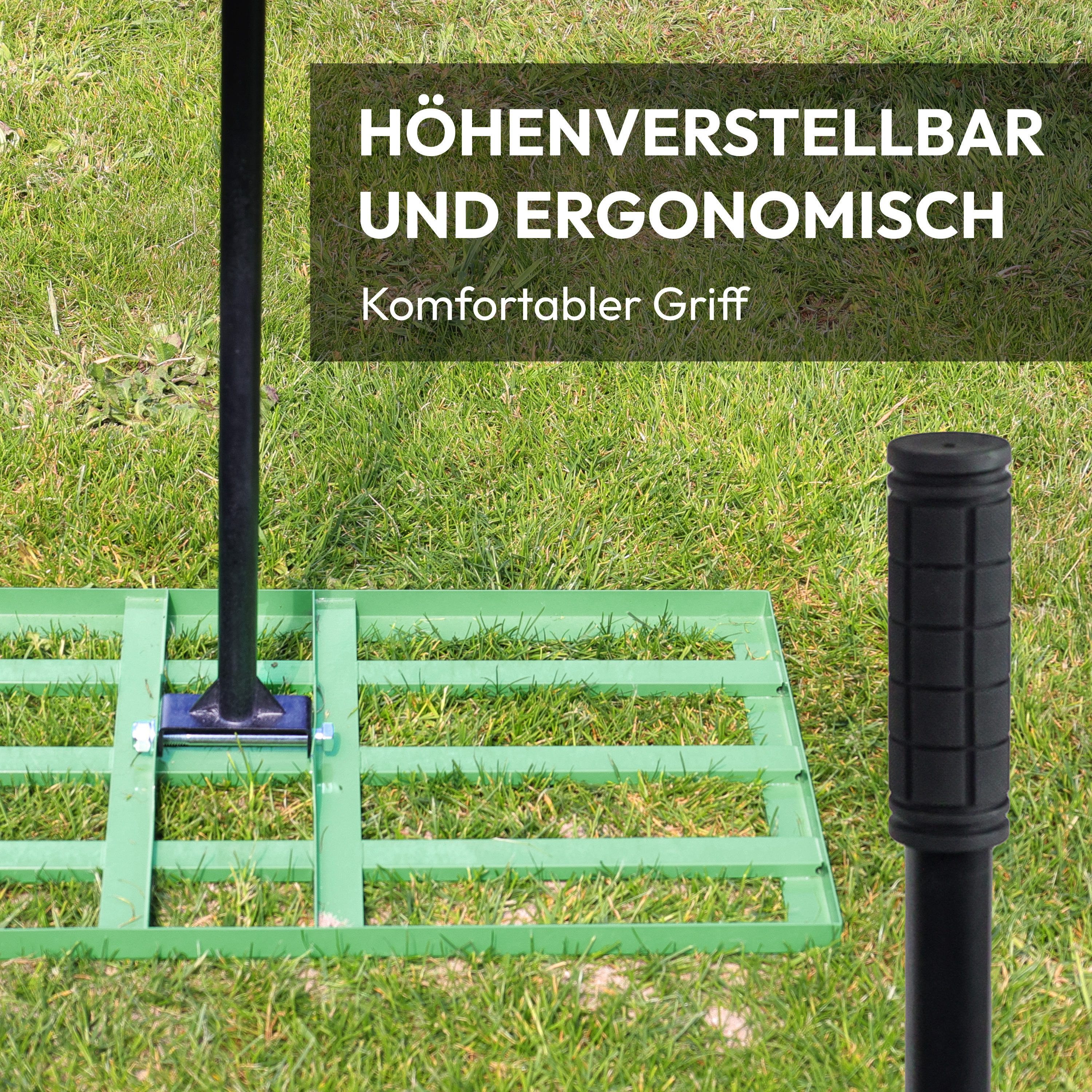 NovaTerra Rasenrechen Rasenrakel Nivellierrechen Levelingrake Rakel zum Sanden 75x35cm, mit 200 cm langem Stiel, Ideal zur Rasenpflege, Sandverteilung und Rasen – Bild 4 von 5