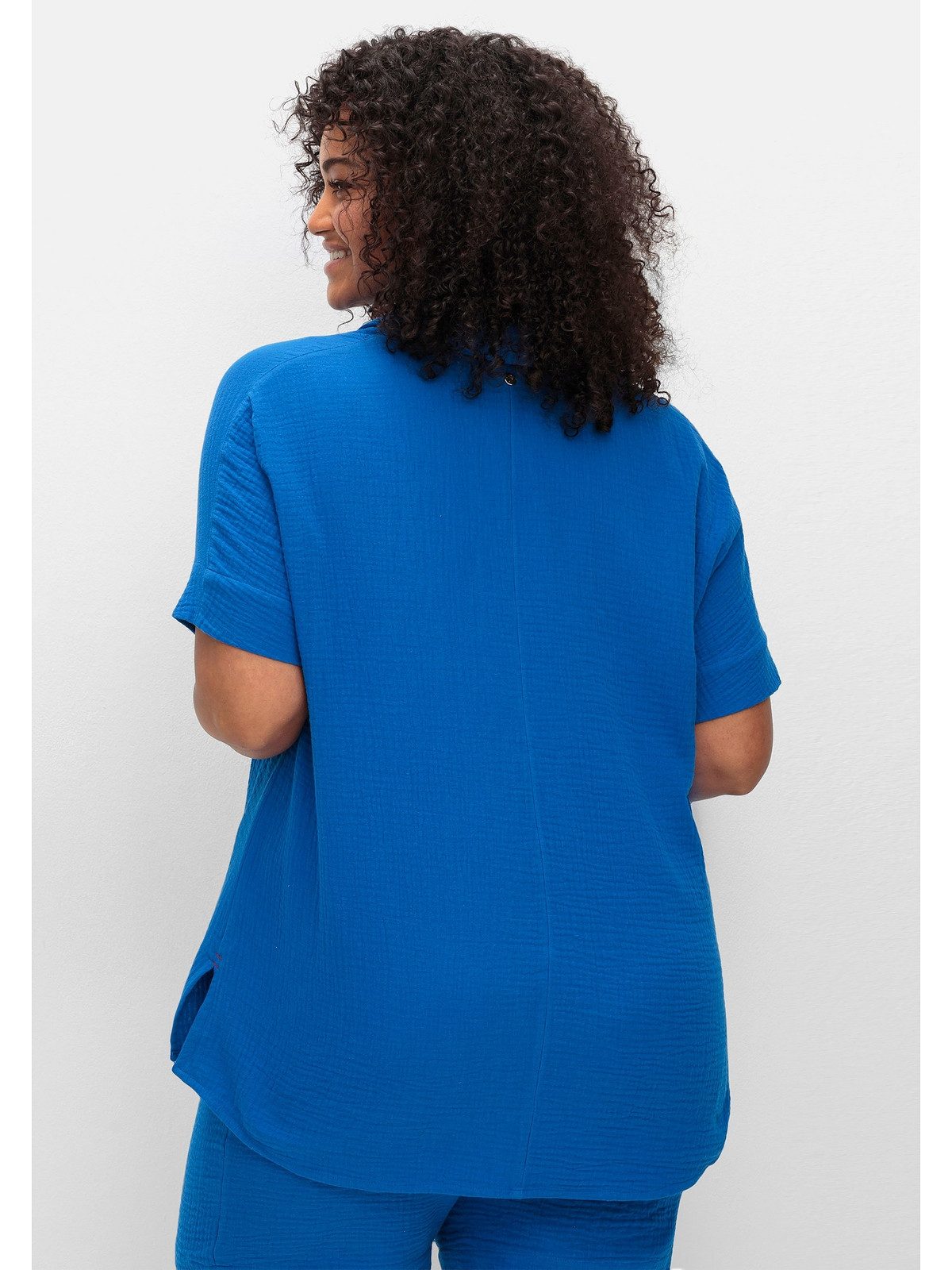 Sheego Hemdbluse Große Größen aus weicher Musselin-Qualität