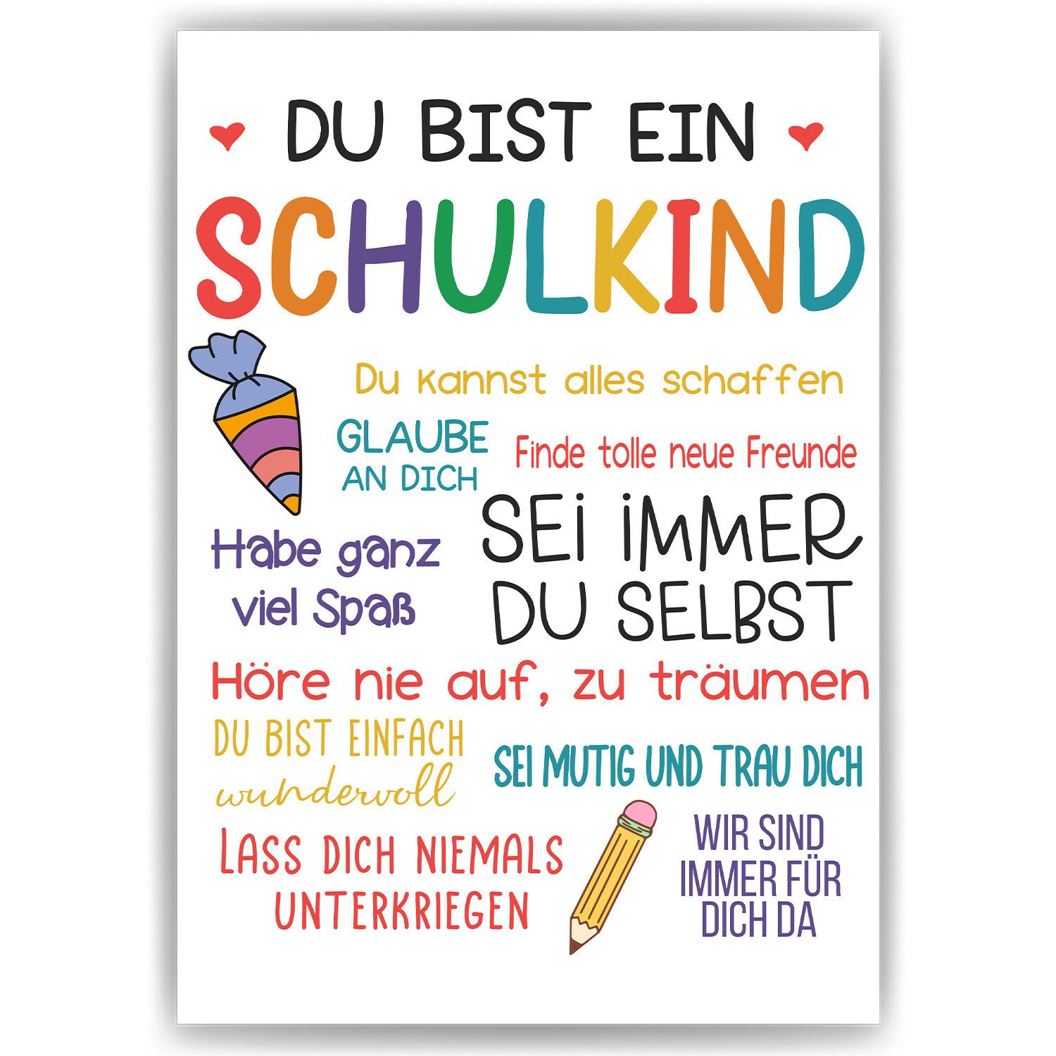 Tigerlino Poster Schulkind Geschenk Einschulung Mädchen Jungen Einschulungsposter