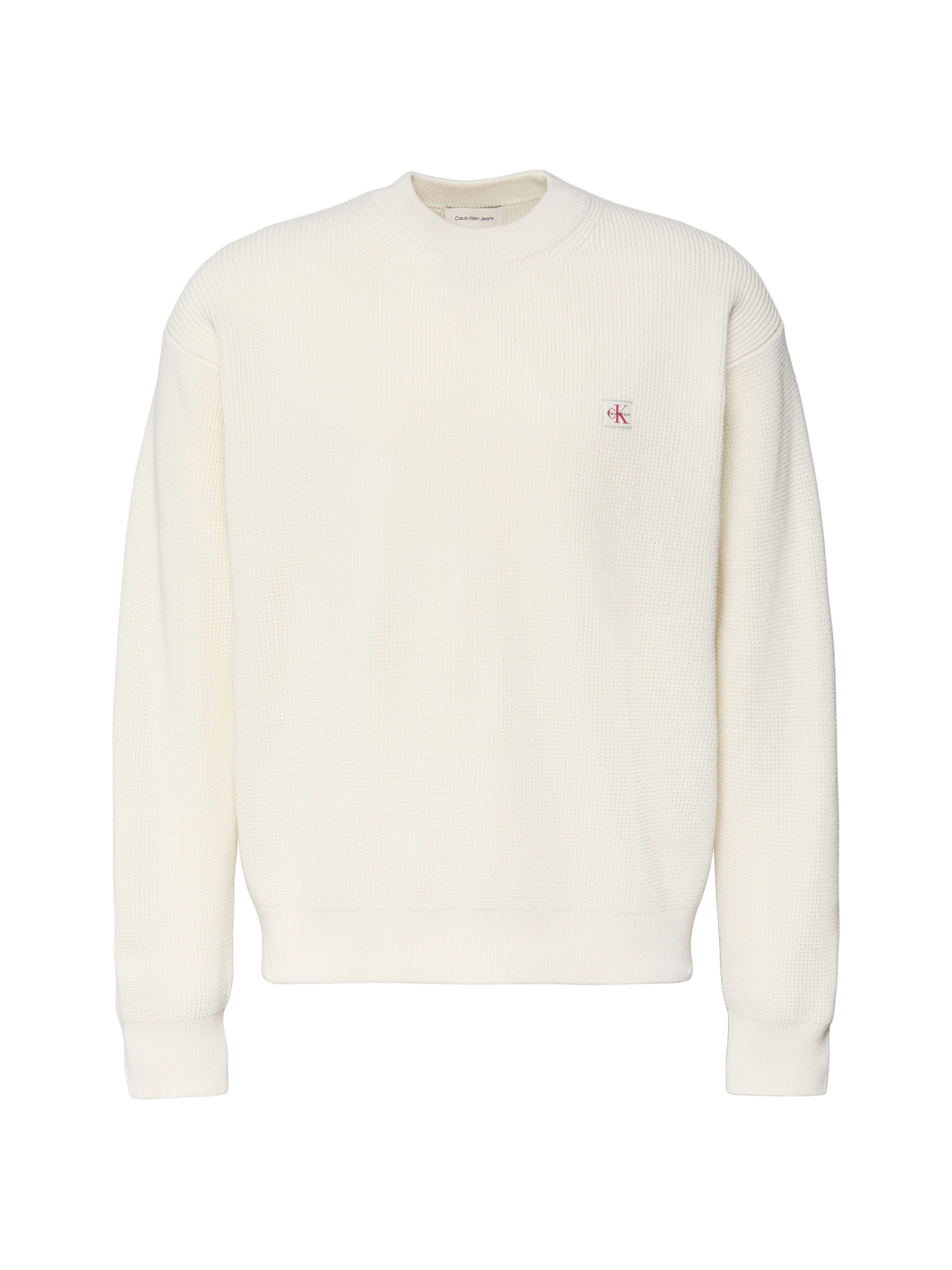 Calvin Klein Jeans Rundhalspullover LS EZ COTTON WAFFLE CRWNK SWTR 9 Rundhalsausschnitt, regular fit