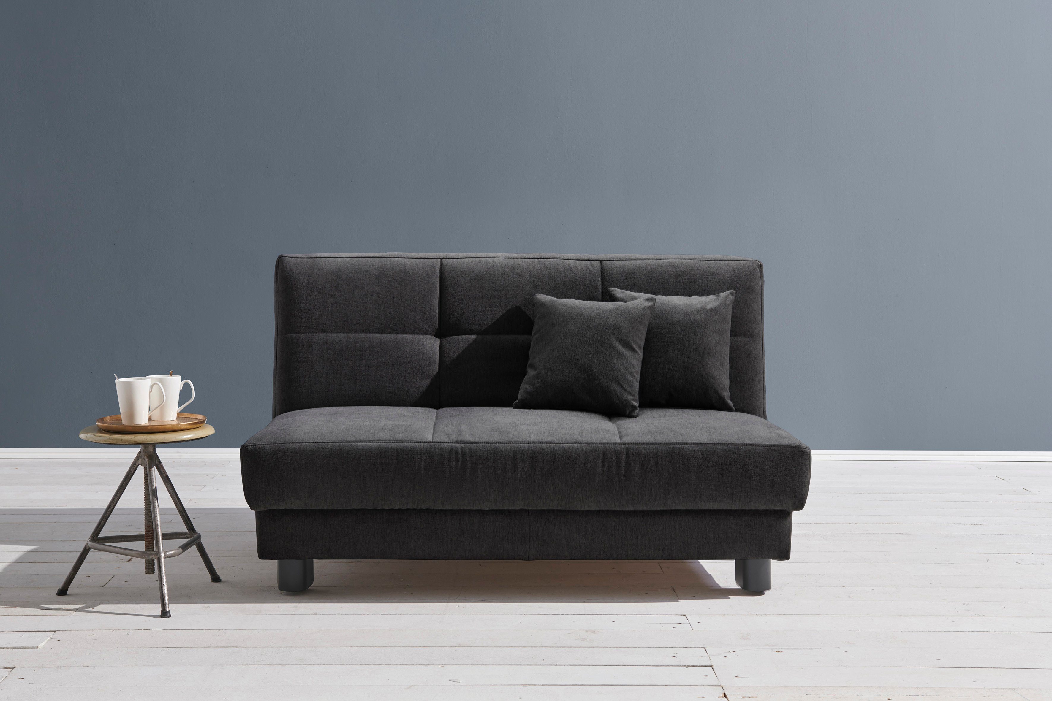 ell + ell Schlafsofa Tilda, Breite 145 cm, inkl. 2 Zierkissen schwarz | Alle Sofas