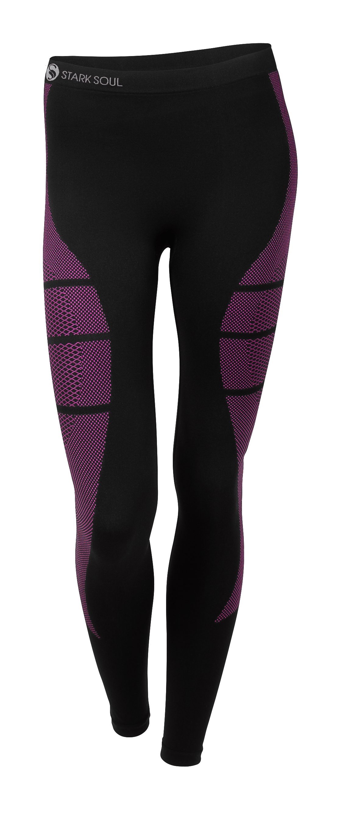 Stark Microfaser, Funktionsunterhose aus Webbund Thermounterhose Funktionshose, Logo Hose, Schwarz-Pink Funktionsunterwäsche Soul® - Damen mit