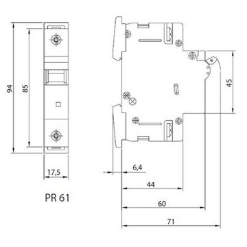 SEZ Schalter Leitungsschutzschalter C16A 1-Polig 10kA VDE Sicherung Automat (1-St)