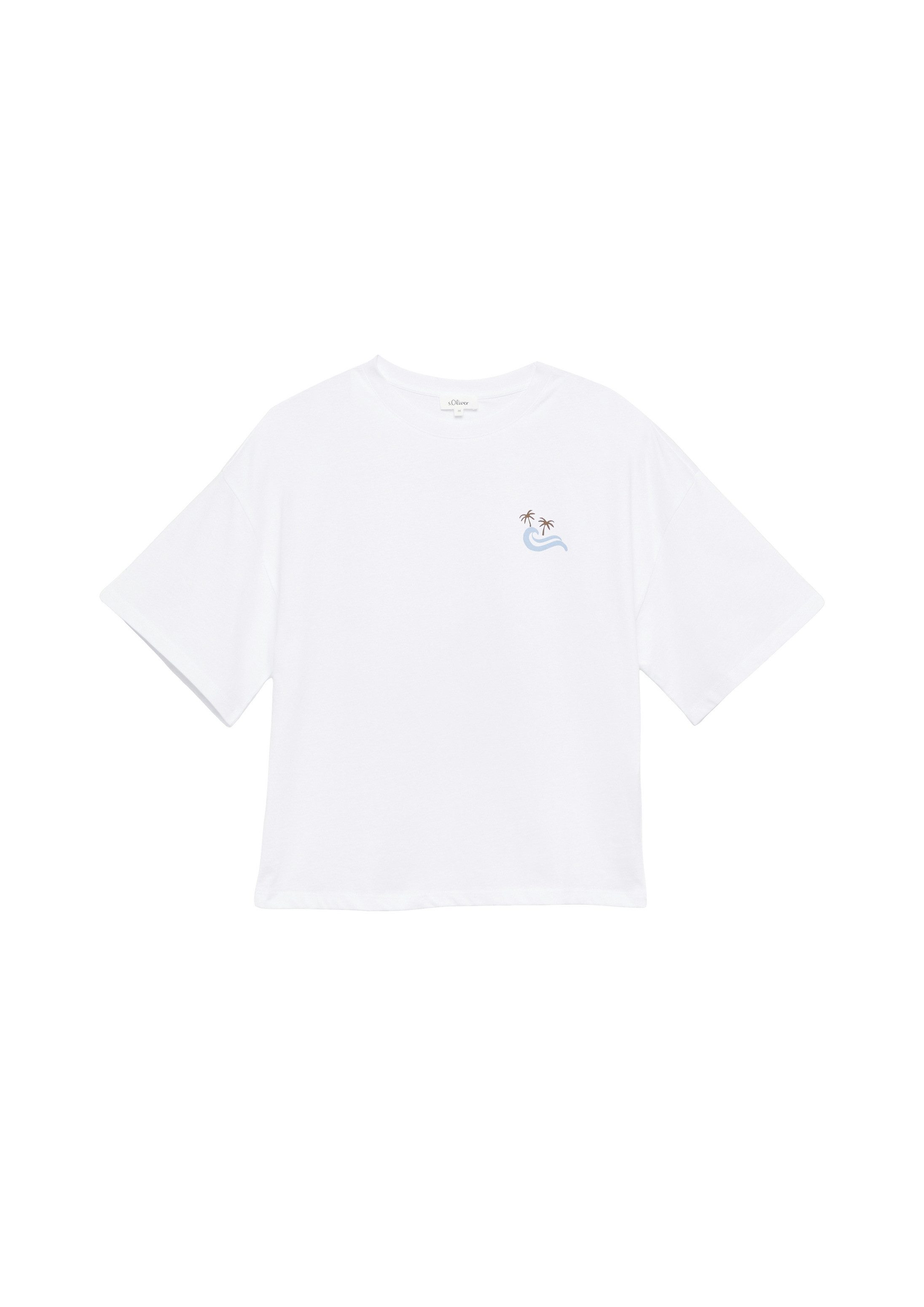 s.Oliver Kurzarmshirt T-Shirt Oversized Baumwoll-T-Shirt mit Print