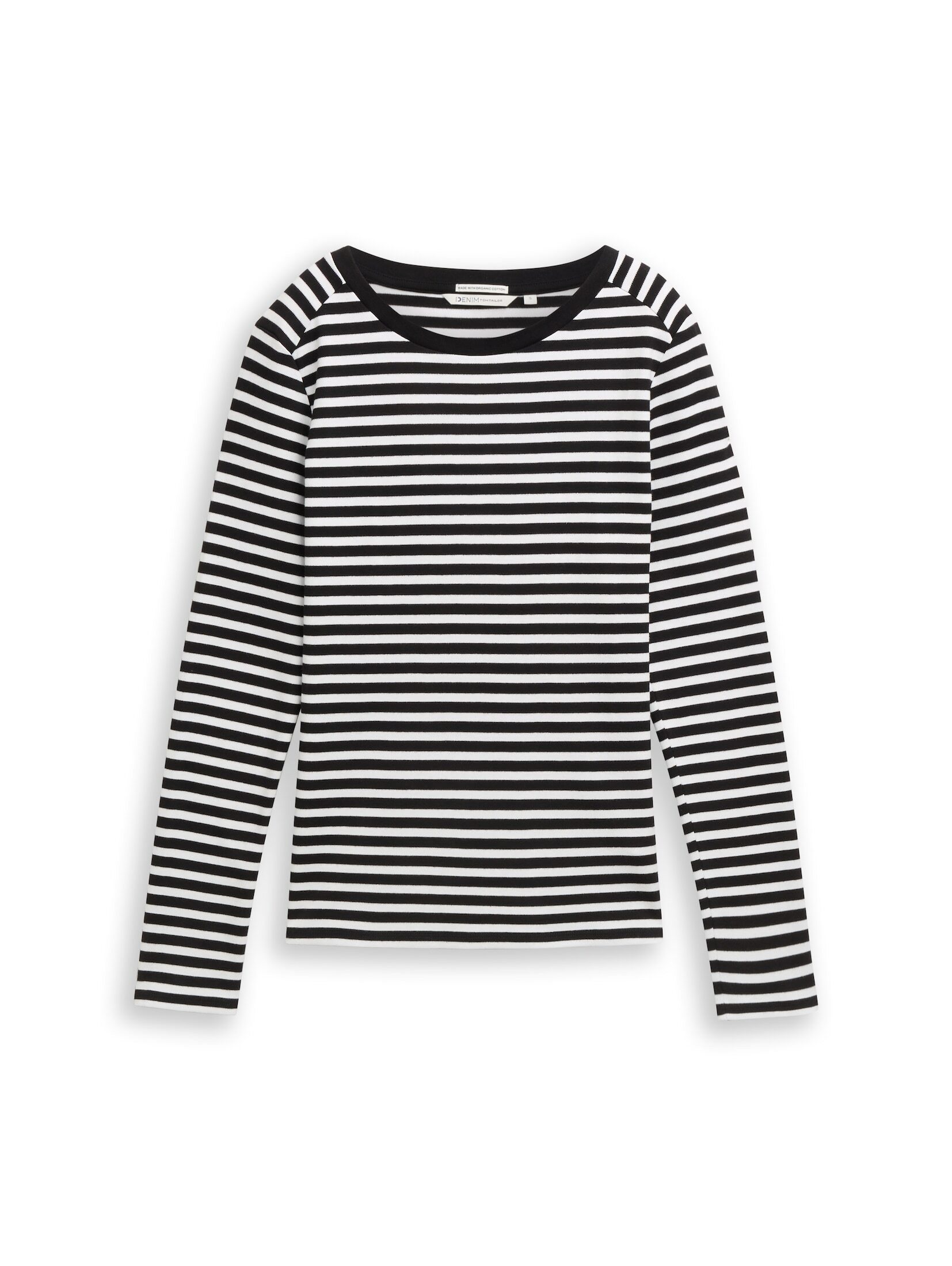 TOM TAILOR Denim Langarmshirt T-Shirt (im Einserpack) Langarmshirt mit Streifenmuster