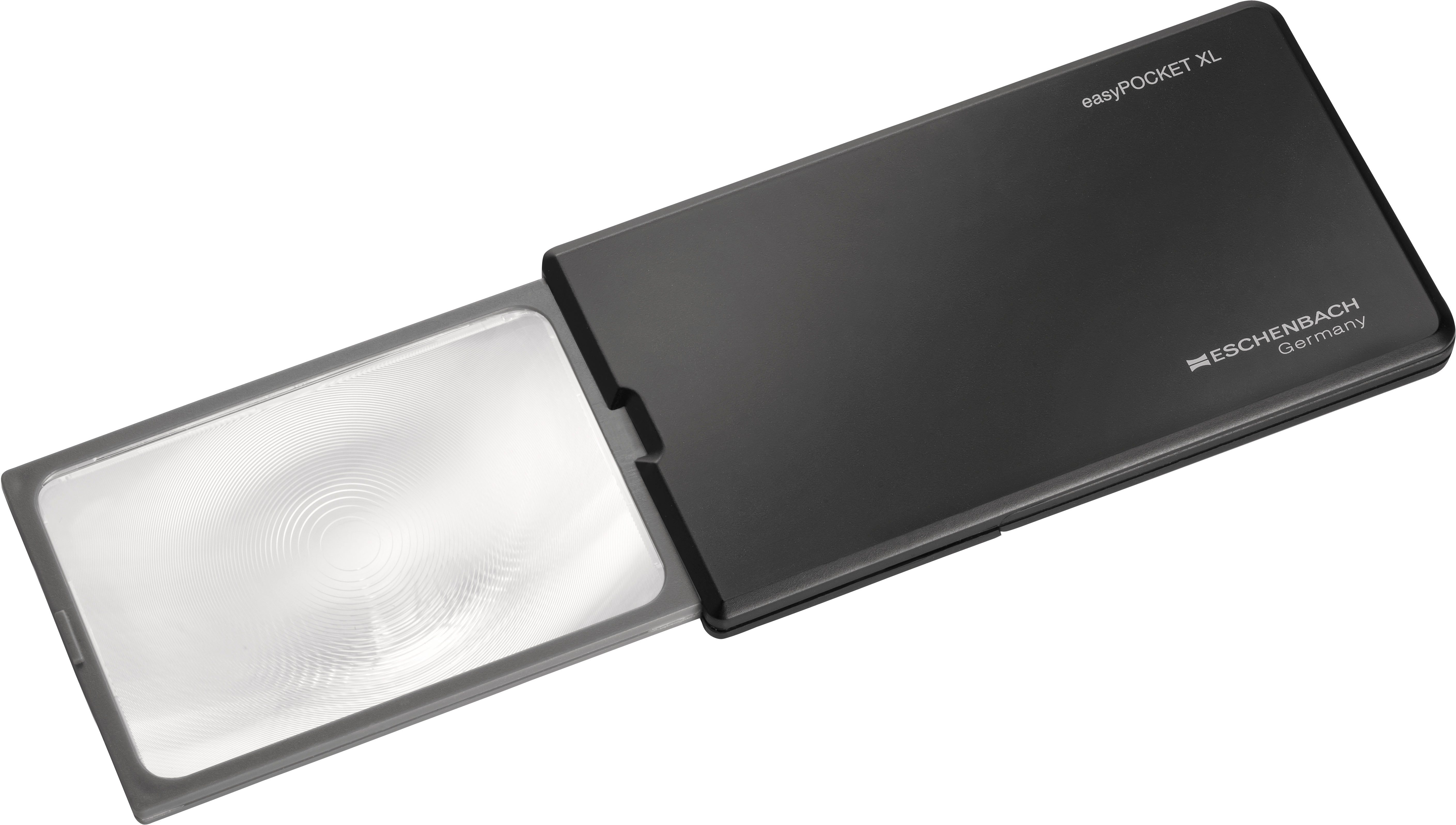 Eschenbach Optik Taschenlupe easyPOCKET XL, 1-tlg., Einschlaglupe mit echter 2,5x-Vergrößerung, mit eingebauter Halterung