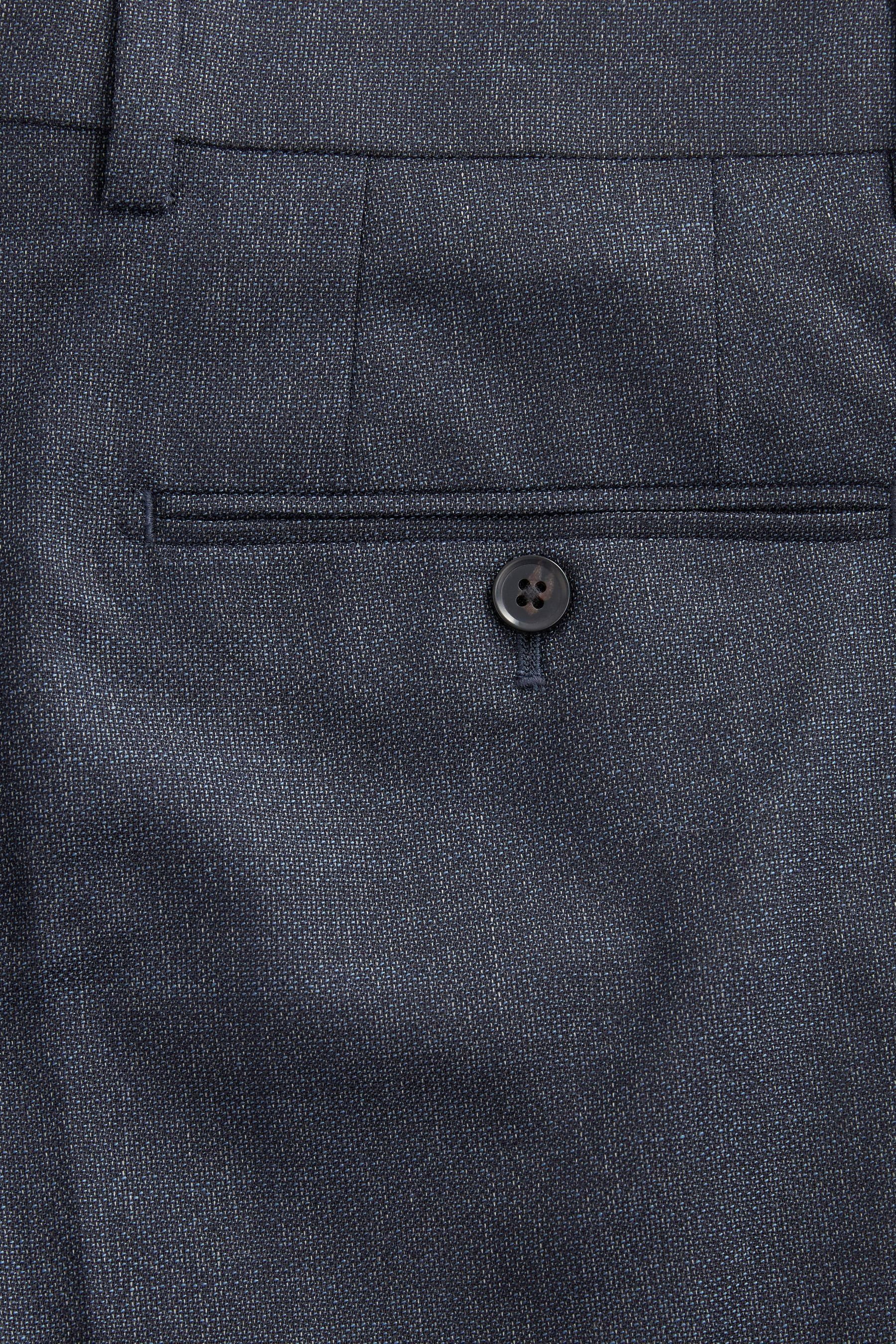 Anzughose Slim Fit (1-tlg) Navy Anzughose strukturiertes Signature Next