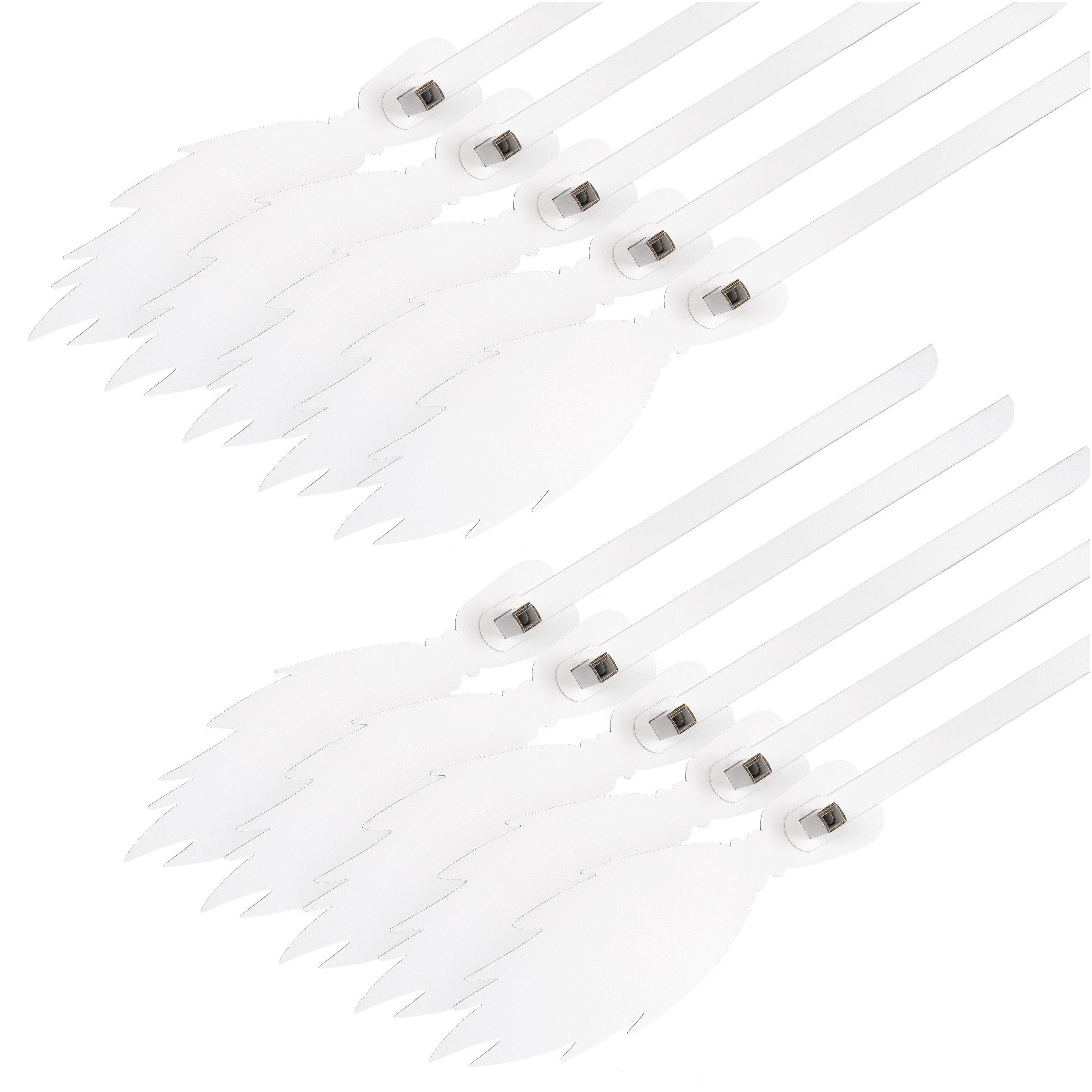 FOLDZILLA Steckenpferd Hexenbesen Stockpferd 10er Set weiß zum Bemalen / Bekleben, (10-tlg., 10 Hobby Horses aus Pappe), XXL Hexen Zauber Set für Kindergeburtstag