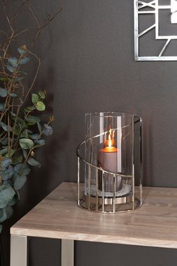 Fink Windlicht CELINE (1 St), Kerzenhalter aus Edelstahl mit Glaseinsatz, Höhe ca. 29,50 cm