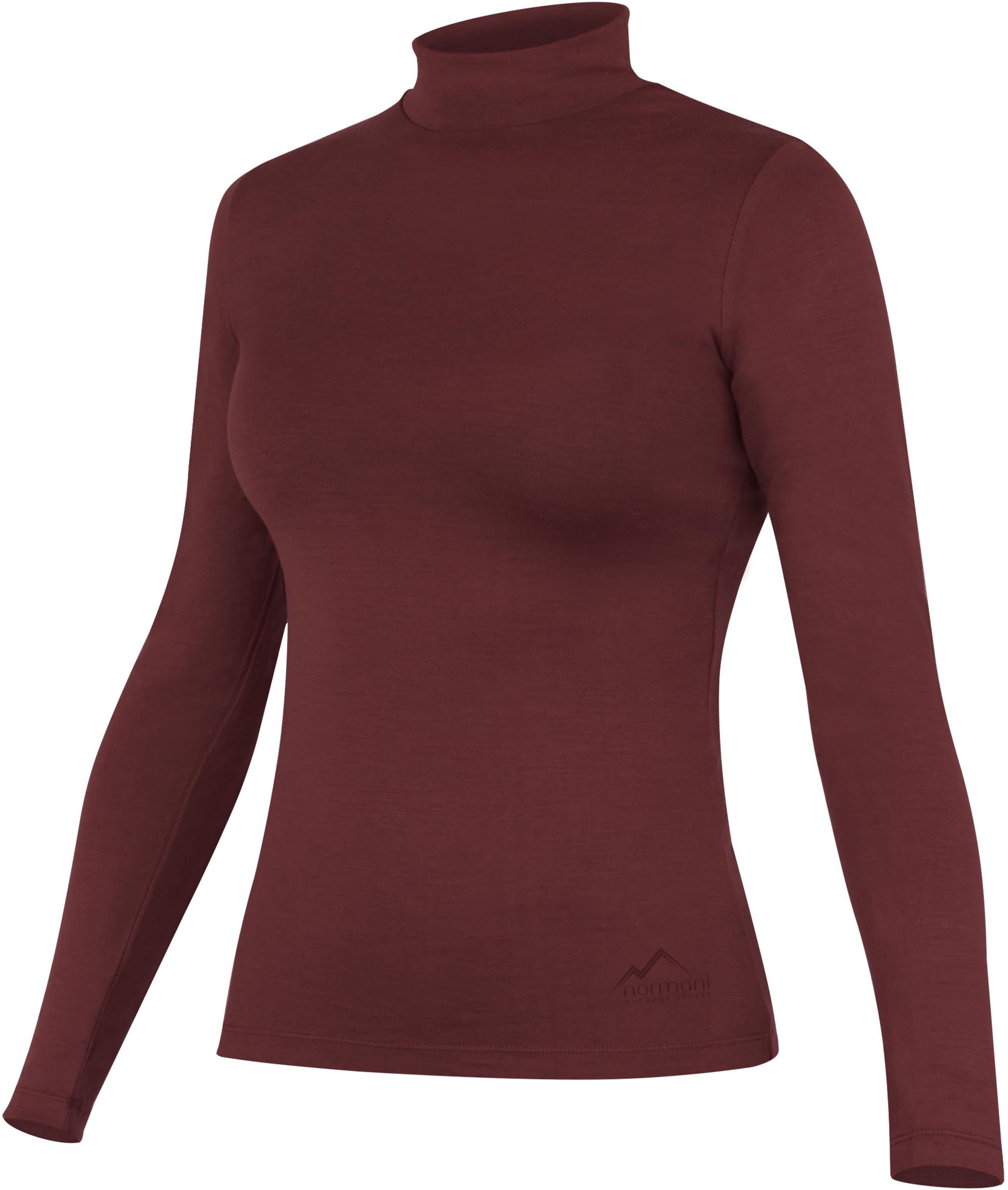 Langarmshirt Damen Merino Longsleeve mit Stehkragen Romsey