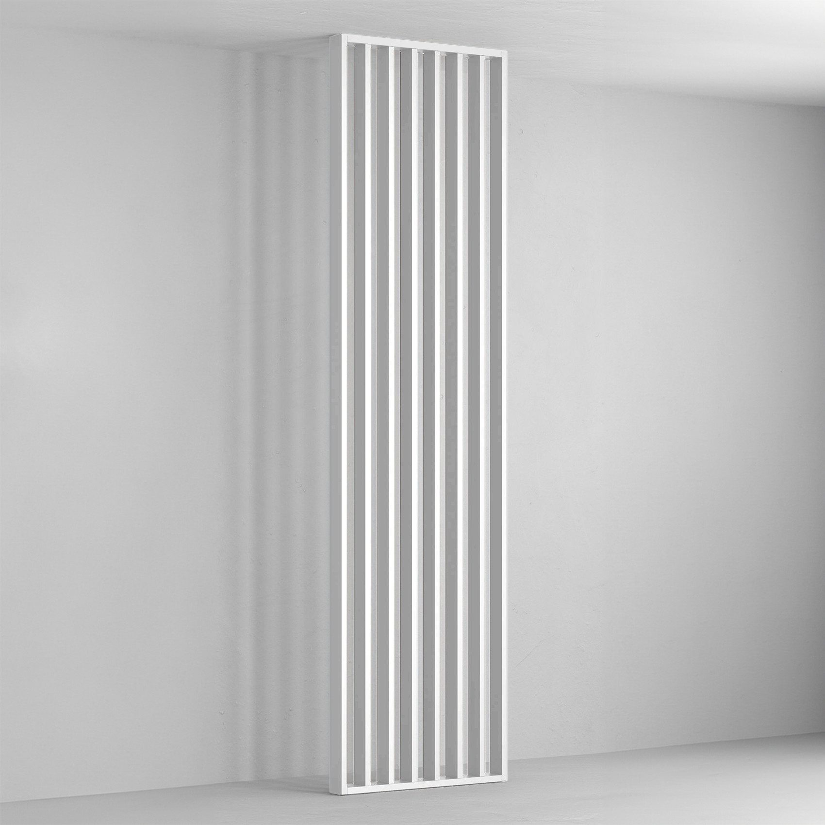 Hexim Raumteiler, Lamellenwand 275x58cm MDF Raumtrenner Trennwand - freistehende Holzlamellen Innendekoration - moderne Raumgestaltung Lamellen-Sichtschutz (Weiß)