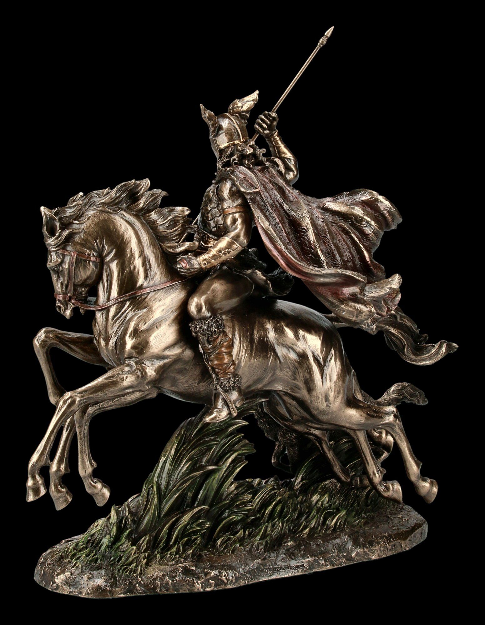 Figuren Shop GmbH Fantasy-Figur Odin Figur reitet auf Sleipnir - Veronese - Götter Statue Mythologie