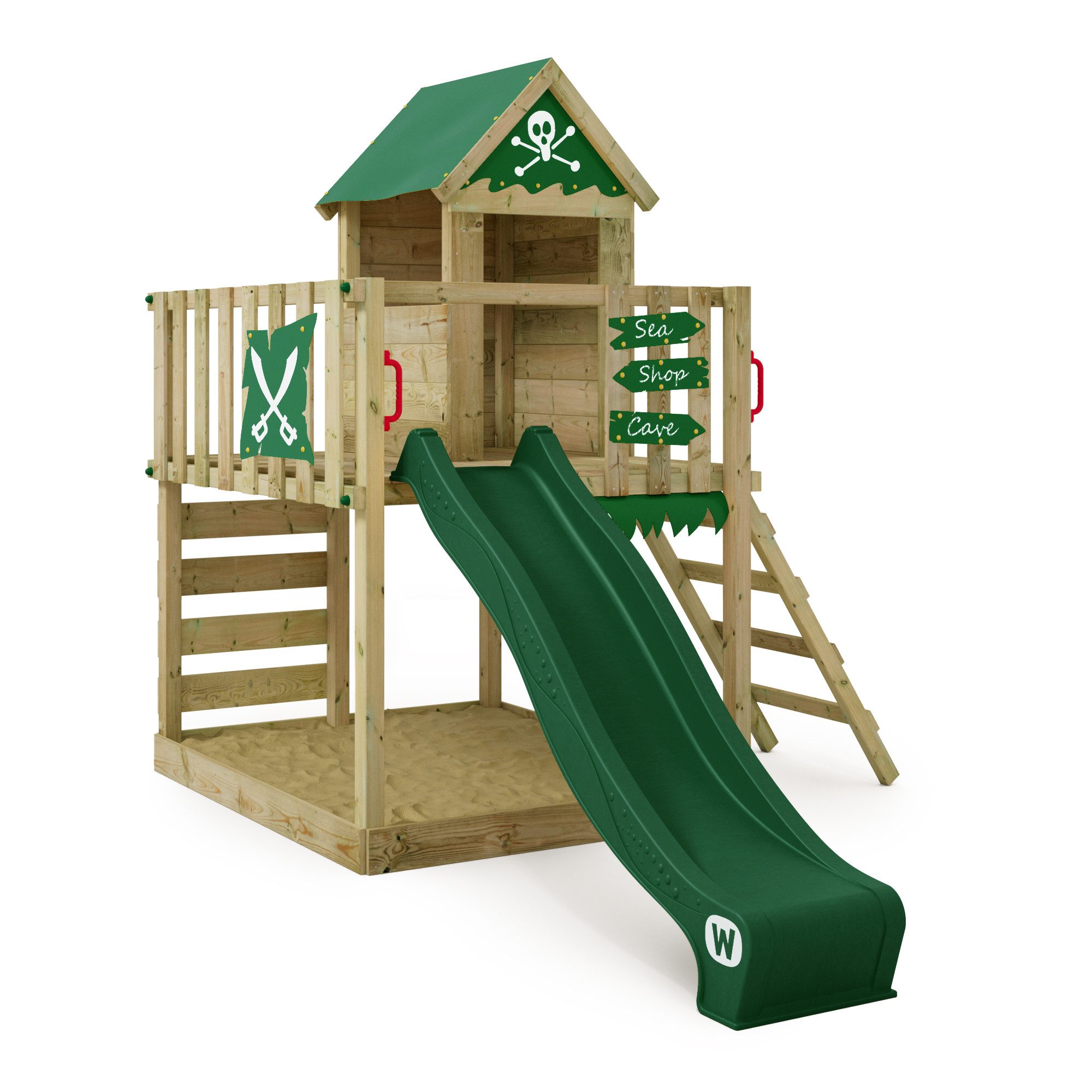 Wickey Spielturm Smart Life Abenteuer-Stelzenhaus mit Rutsche und Sandkasten, Abenteuer-Spielhaus für Kinder mit 10 Jahren Garantie*