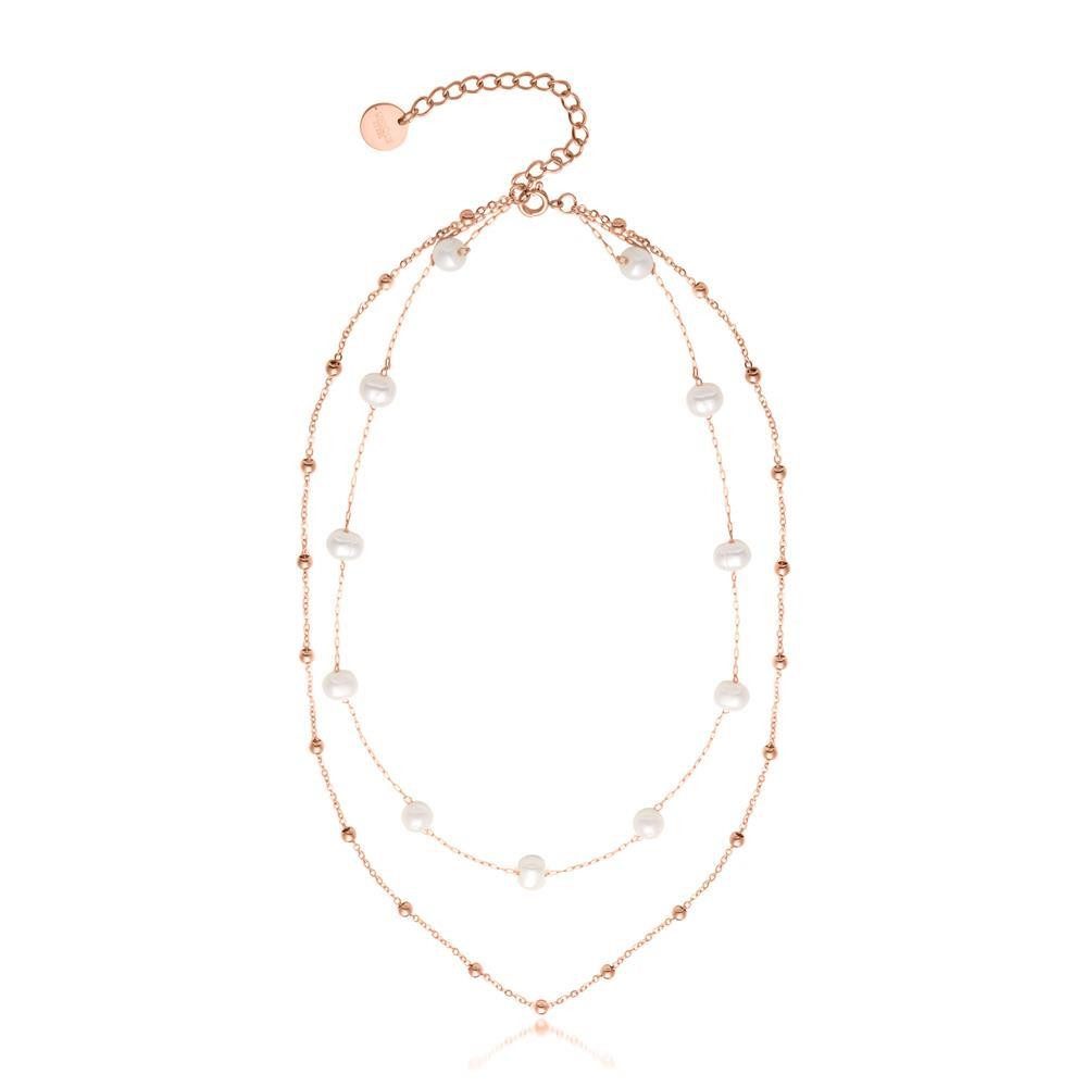 JEWLIX Edelstahlkette Layerdesign mit Süßwasserperlen und Edelstahlperlen R günstig online kaufen