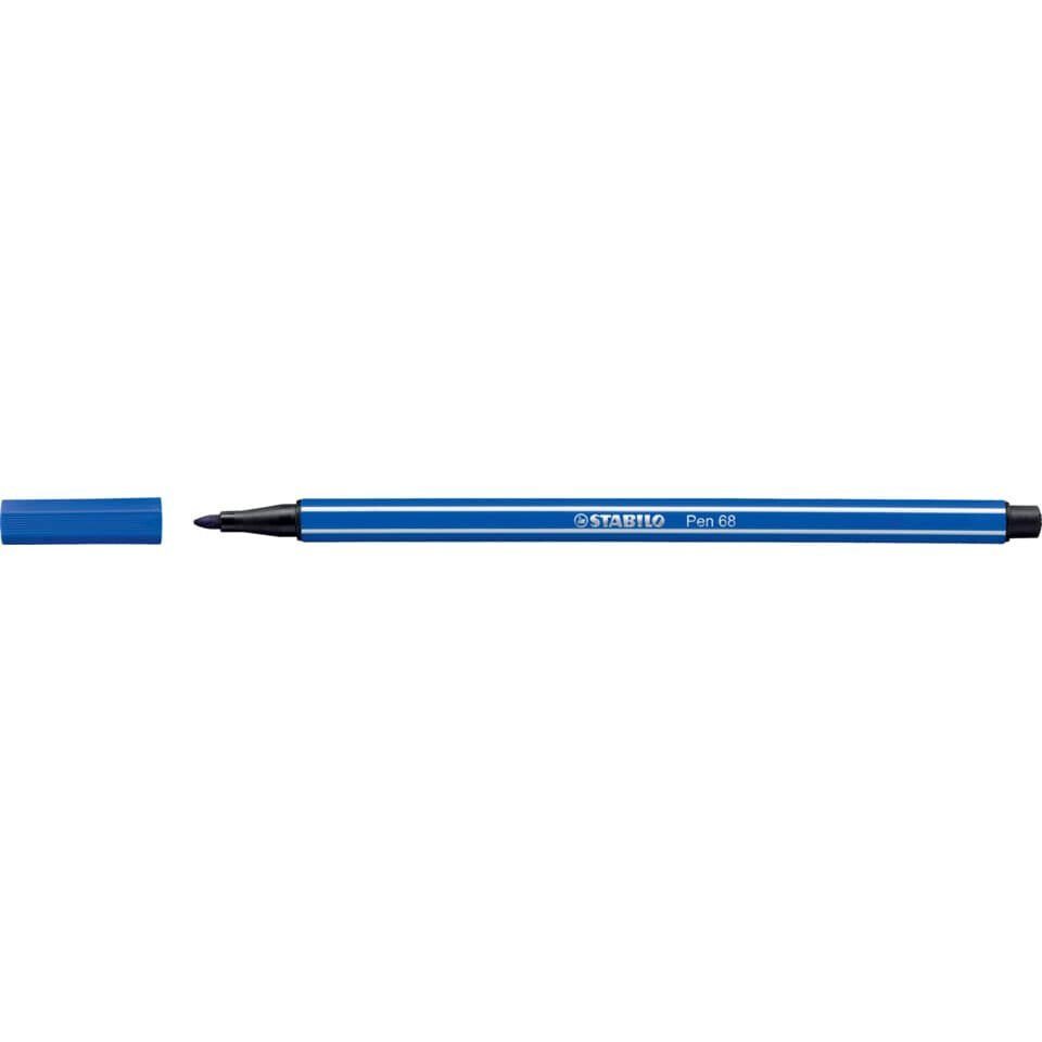 STABILO Fineliner Fasermaler Pen 68 1 mm ultramarinblau 68/32 Faserschreiber Filzstift, Tinte auf Wasserbasis