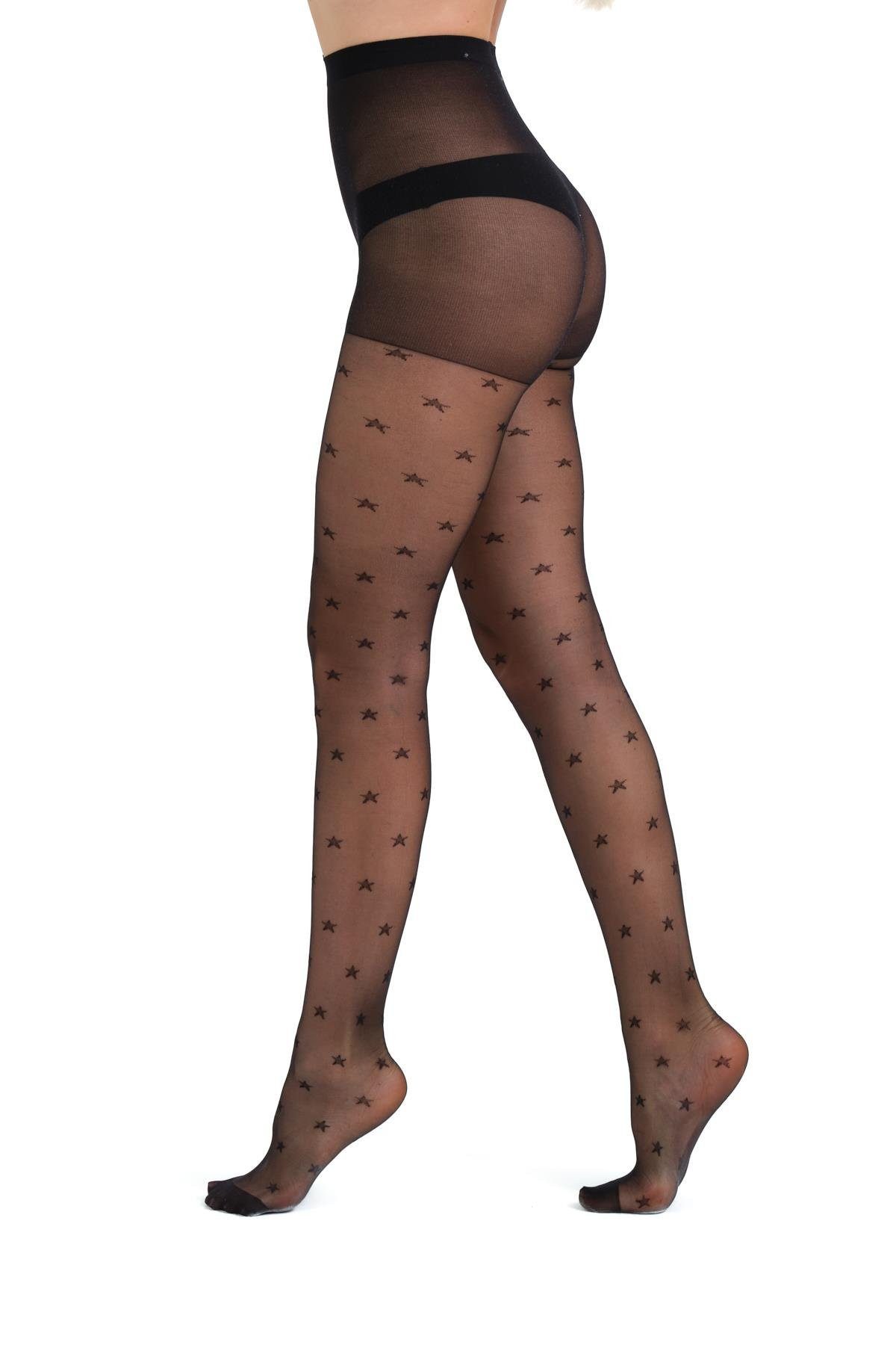 C&CITY 2er-Pack Sternmuster Strumpfhosen Slipper