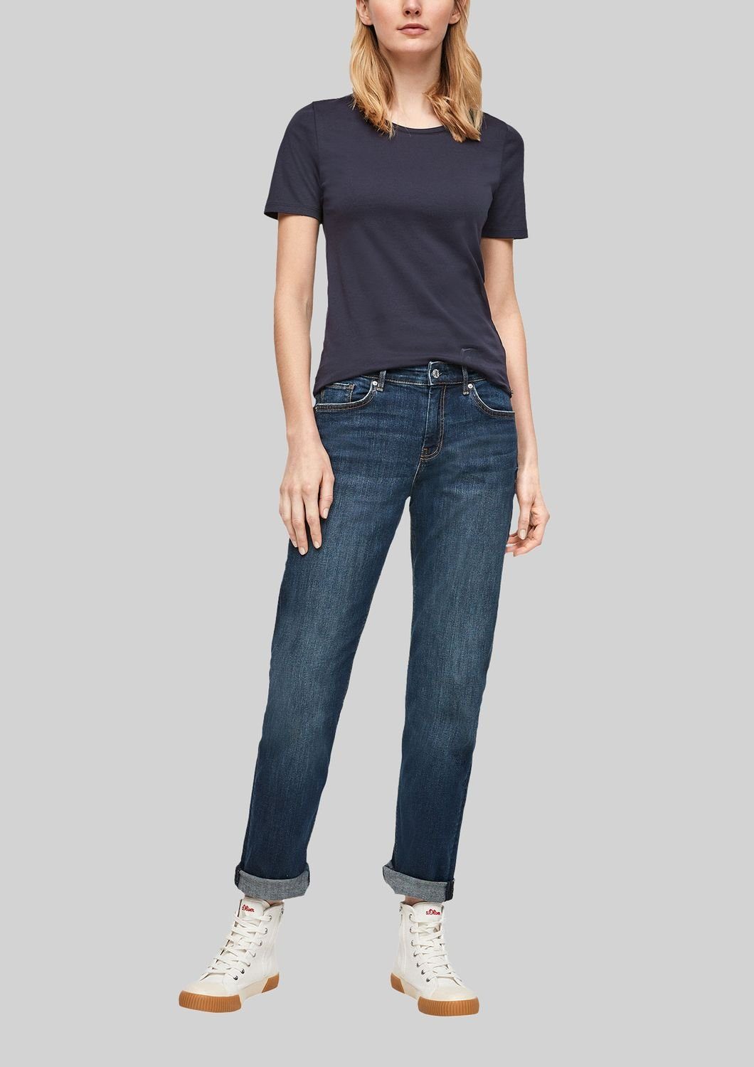 T-Shirt Basic Stück softer Navy Fit, Single-Jersey Qualität, Slim s.Oliver aus 2