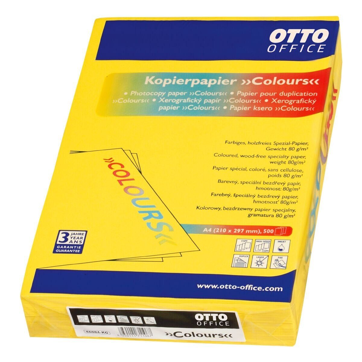 Otto Office  Office Drucker- und Kopierpapier COLOURS, Intensivfarben, Format DIN A4, 80 g/m² kanariengelb