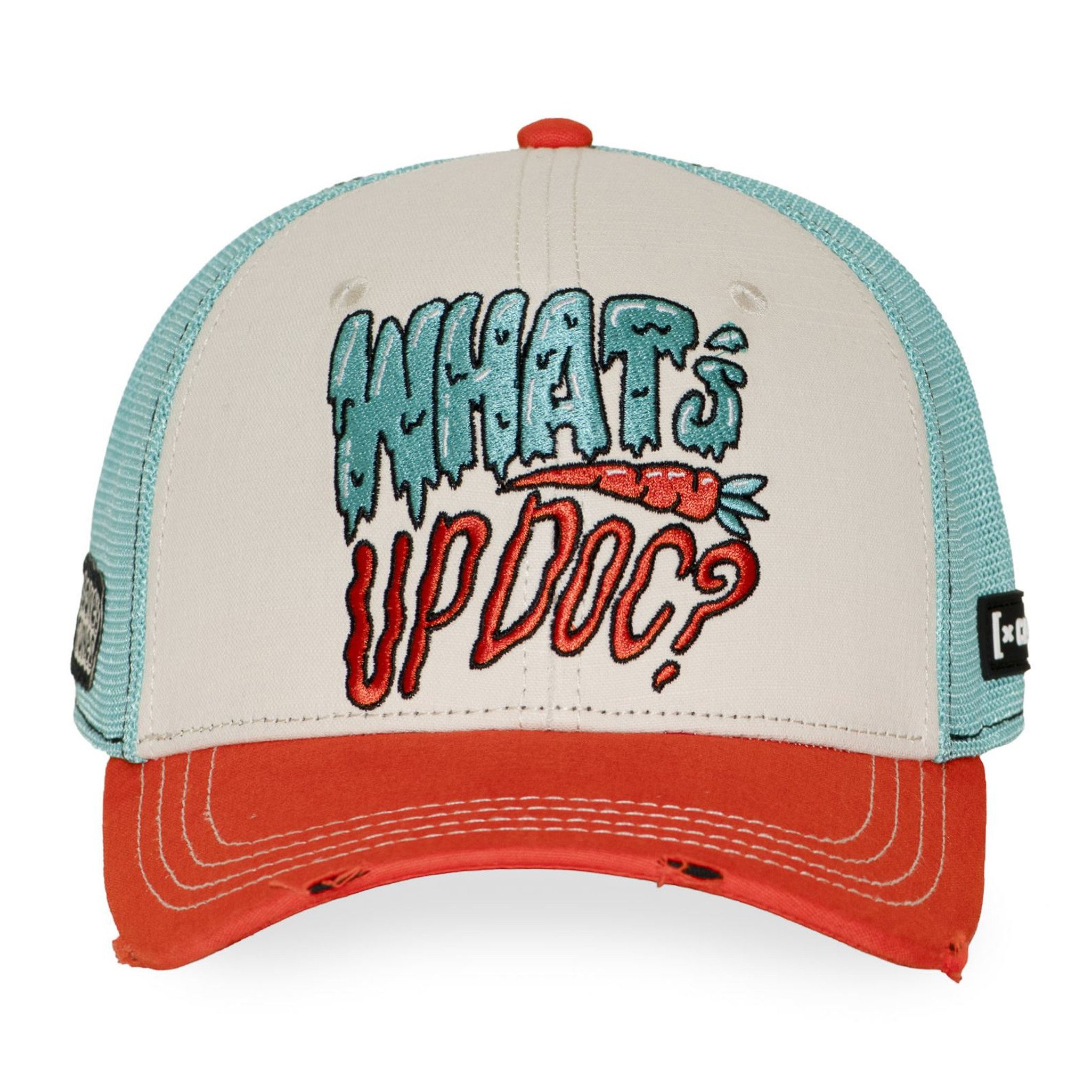 Capslab Trucker Cap CAPSLAB X LOONEY TUNES WHATS UP DOC Premium Semi-Curved Trucker Cap (Basecap, Basecap, Meshcap, Trucker Kappe) Used-Look