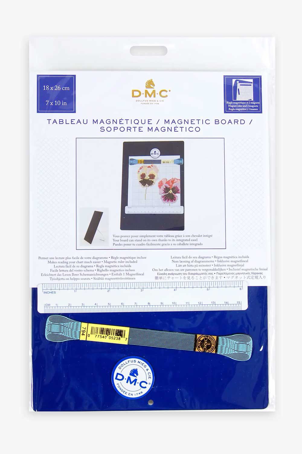 DMC Kreativset DMC Kleine magnetische Tafel (18 x 26 cm) mit Magneten & Lineal, (embroidery kit by Marussia)