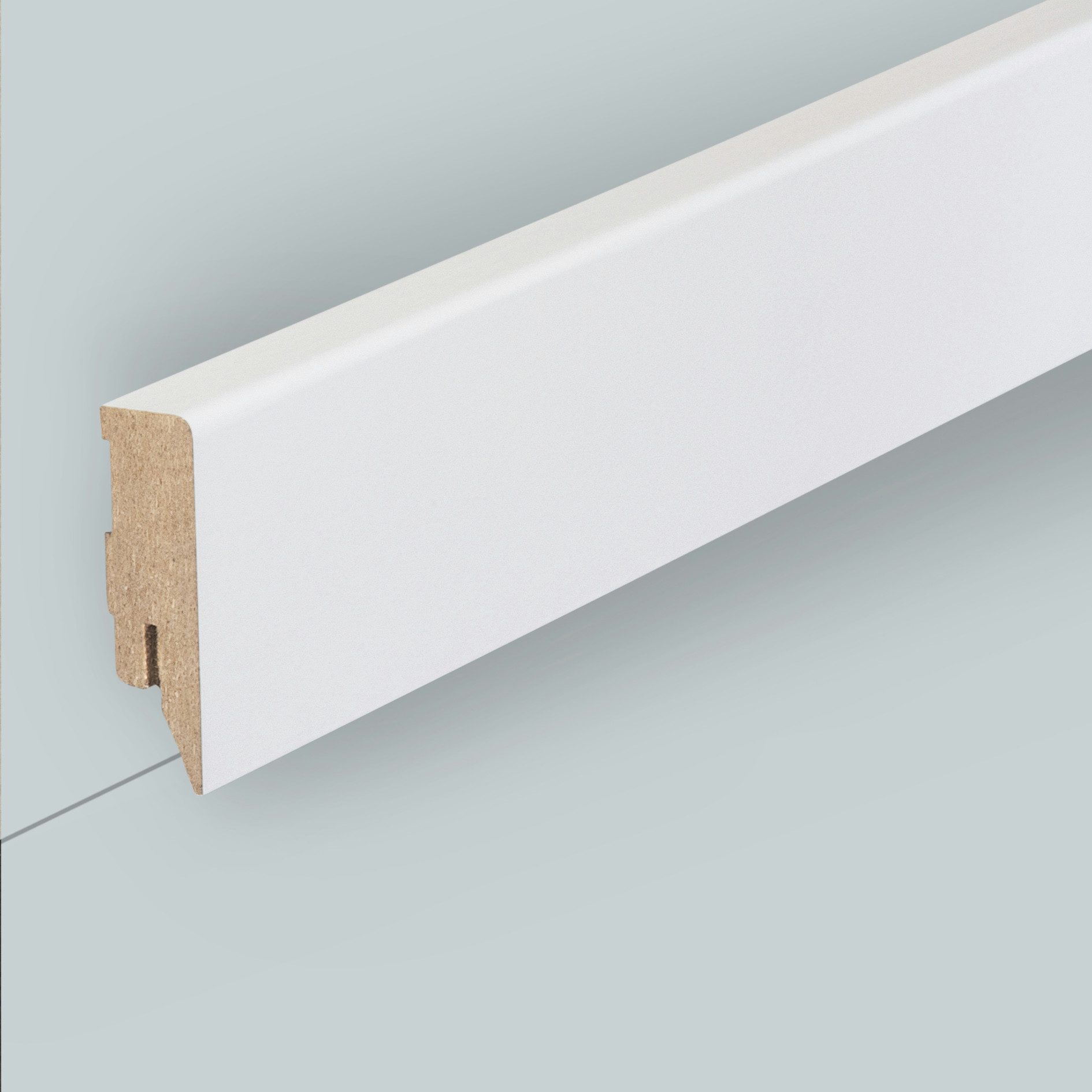 Südbrock Sockelleiste Sockelleisten Weiß MDF 19 x 70 mm RAL 9016 Fußleisten Modern, L: 250 cm, H: 7 cm, 1-St.